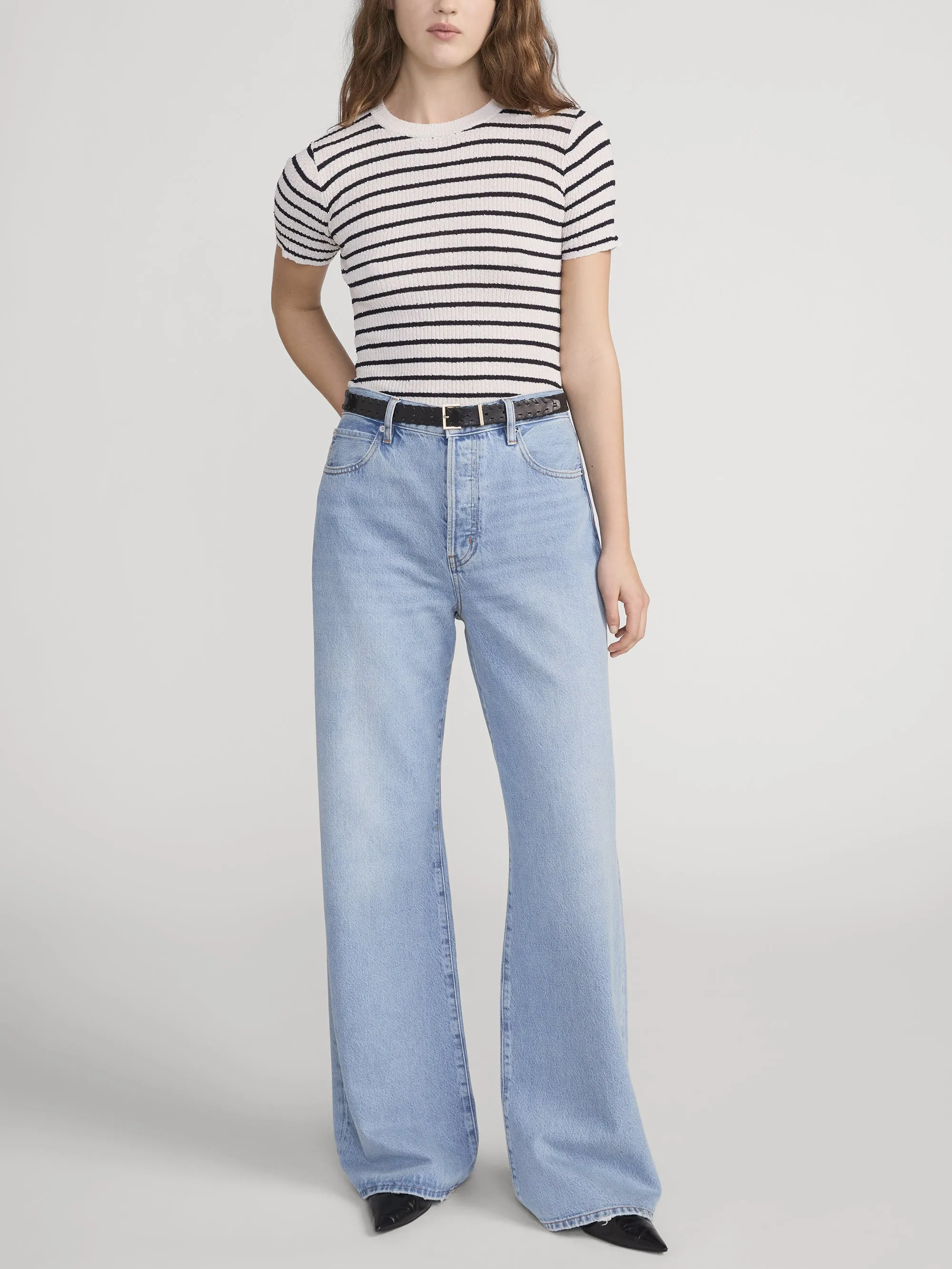 The Striped Knit Tee -- Cream Multi sold by Frame Denim product image thumbnail 2