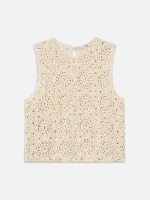 The Crochet Tank -- Cream sold by Frame Denim