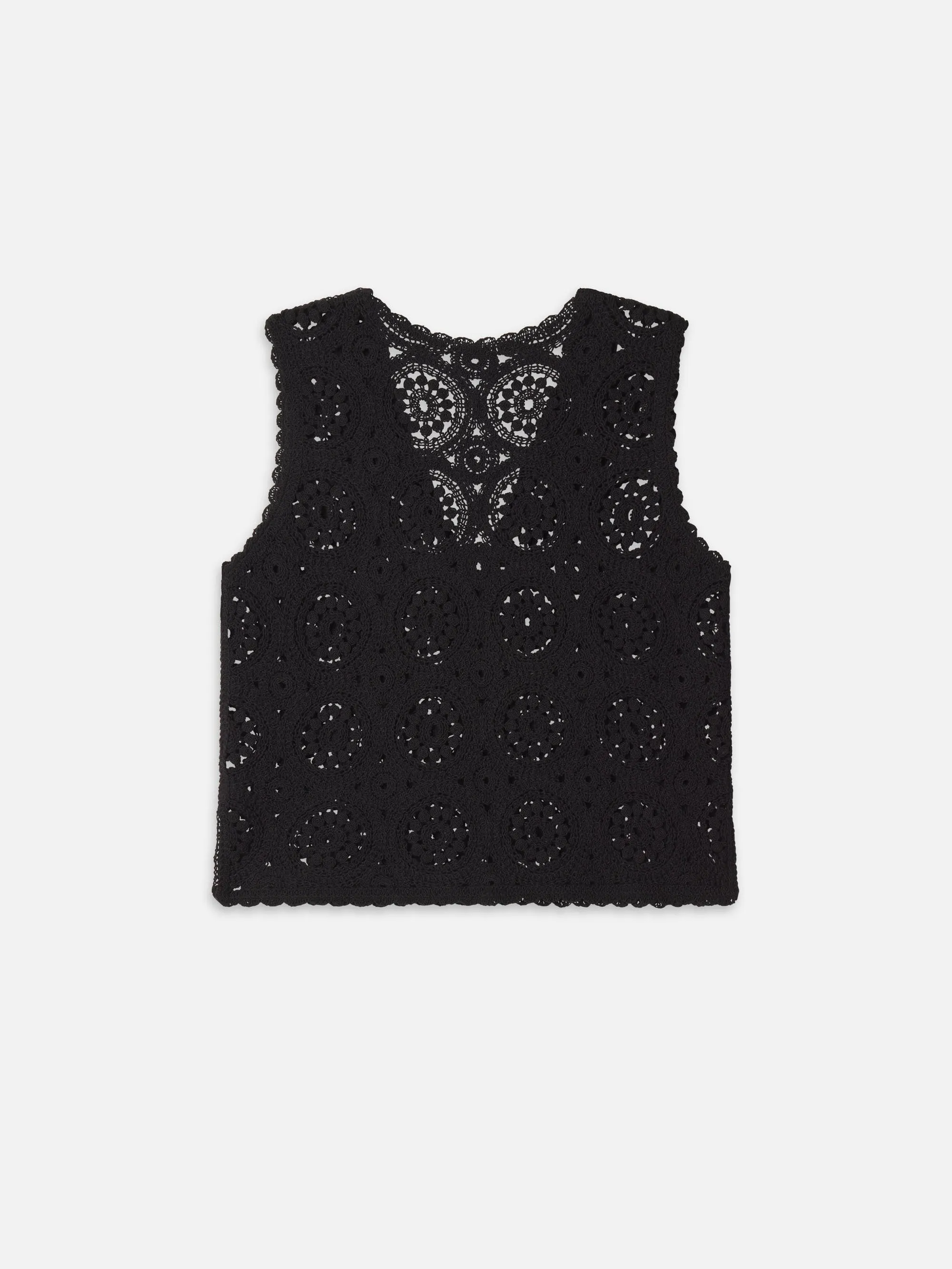The Crochet Tassel Popover Top -- Black sold by Frame Denim product image thumbnail 3