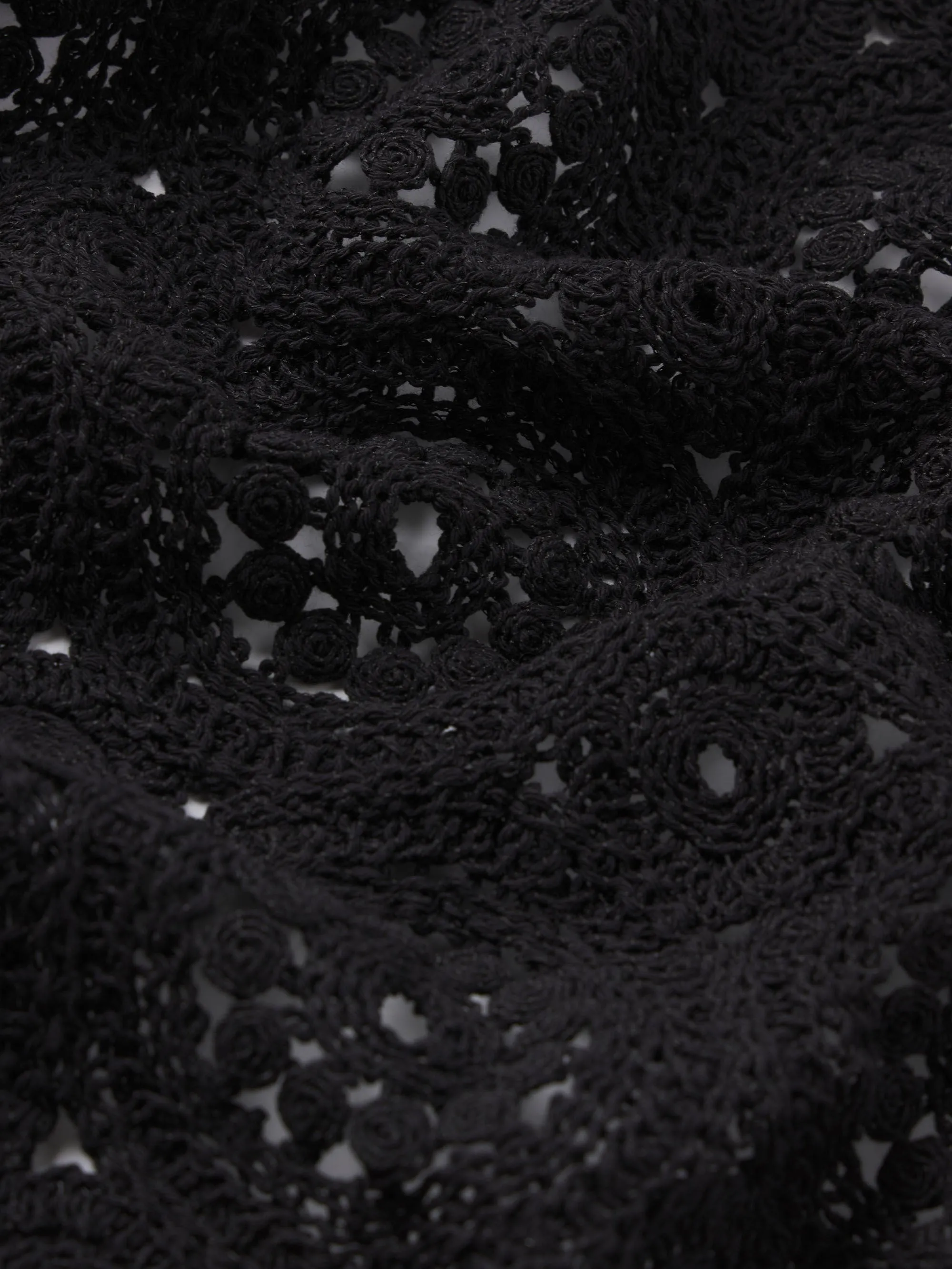 The Crochet Tassel Popover Top -- Black sold by Frame Denim product image thumbnail 4