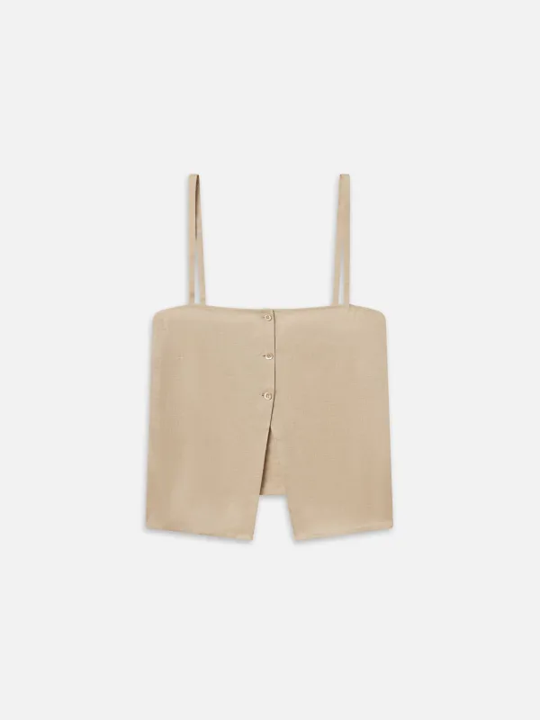 The Linen Button Cami -- Flax sold by Frame Denim