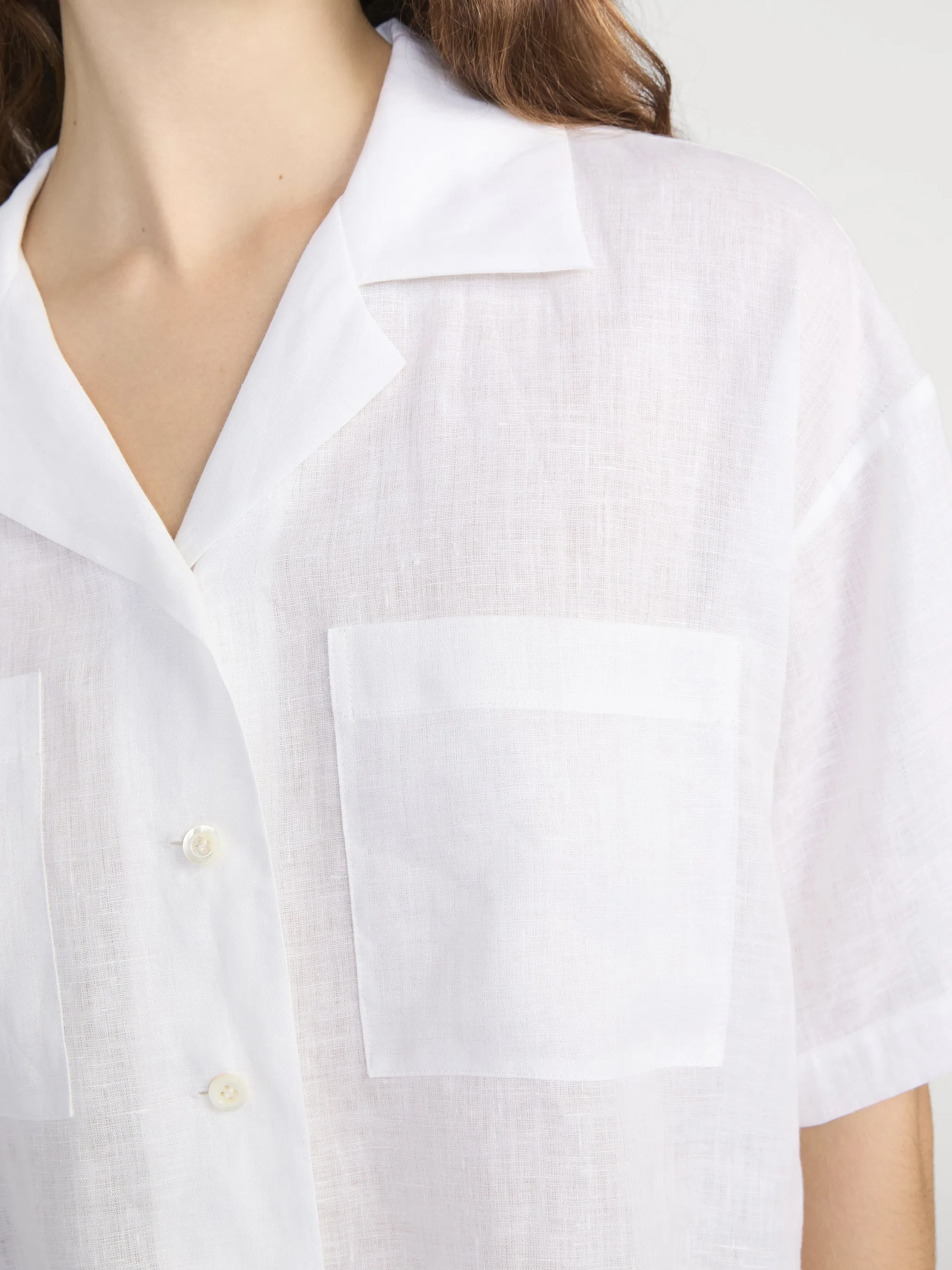 The Linen Pocket Shirt -- White sold by Frame Denim product image thumbnail 5