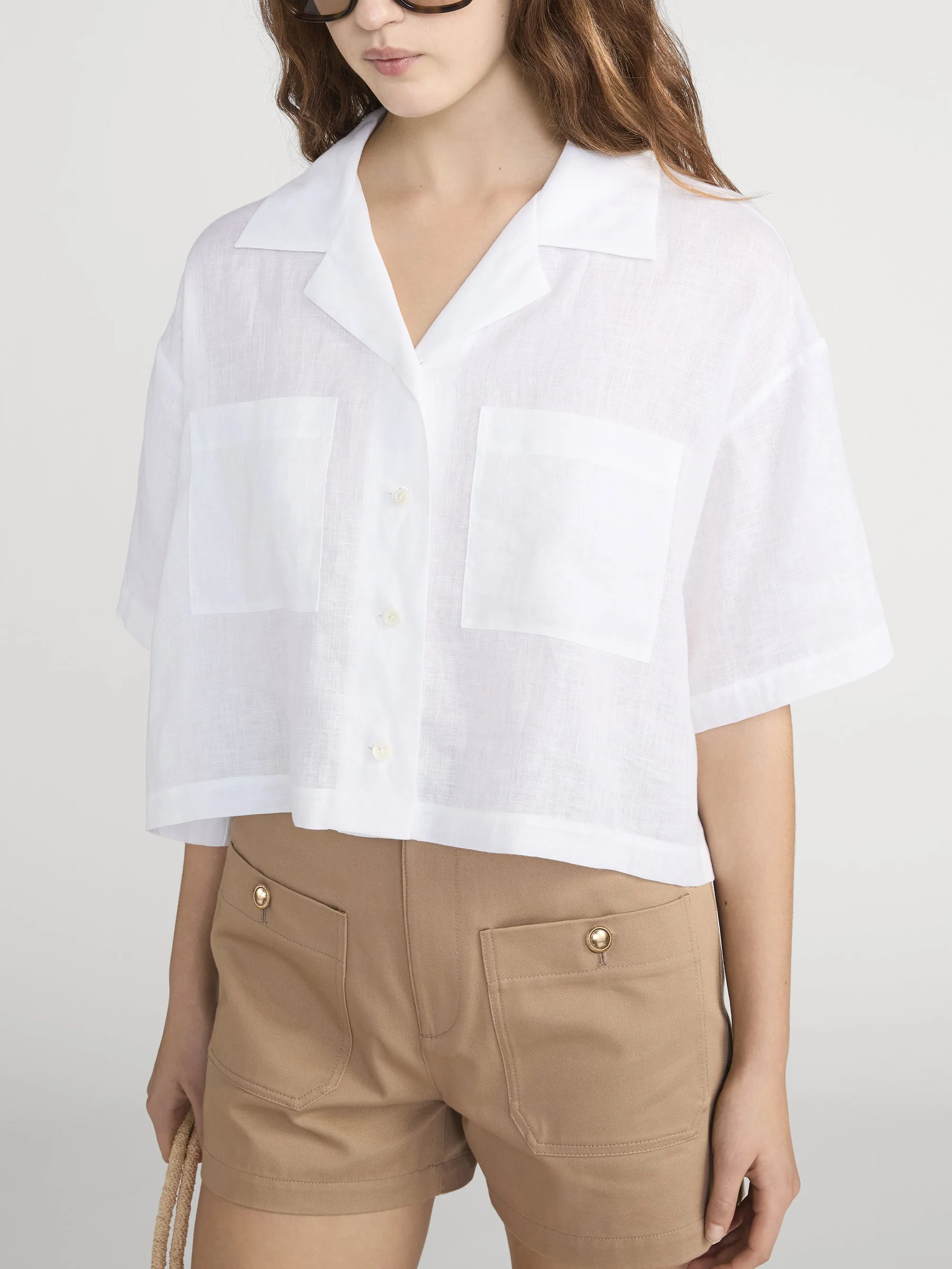 The Linen Pocket Shirt -- White sold by Frame Denim product image thumbnail 4