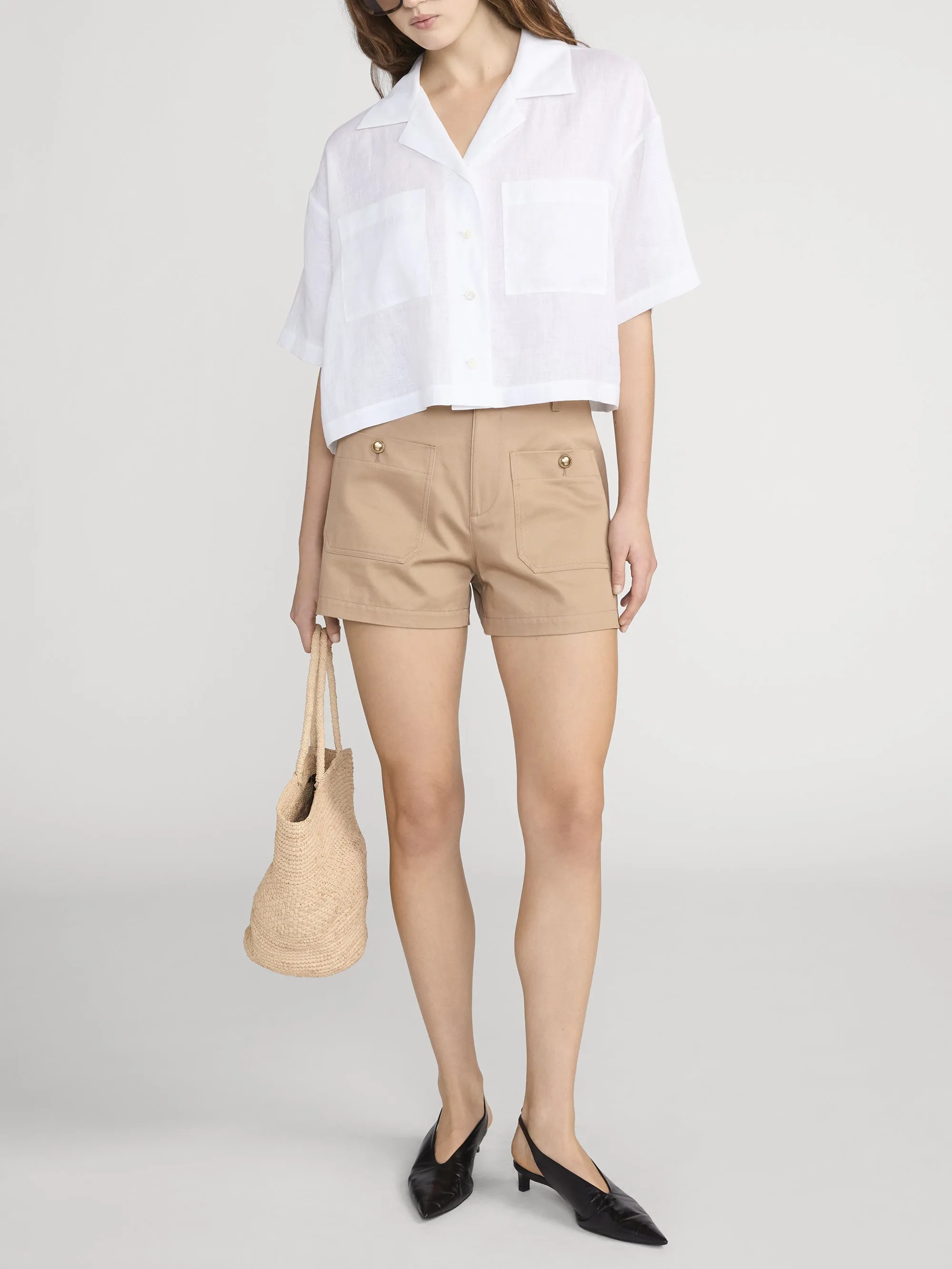 The Linen Pocket Shirt -- White sold by Frame Denim product image thumbnail 2