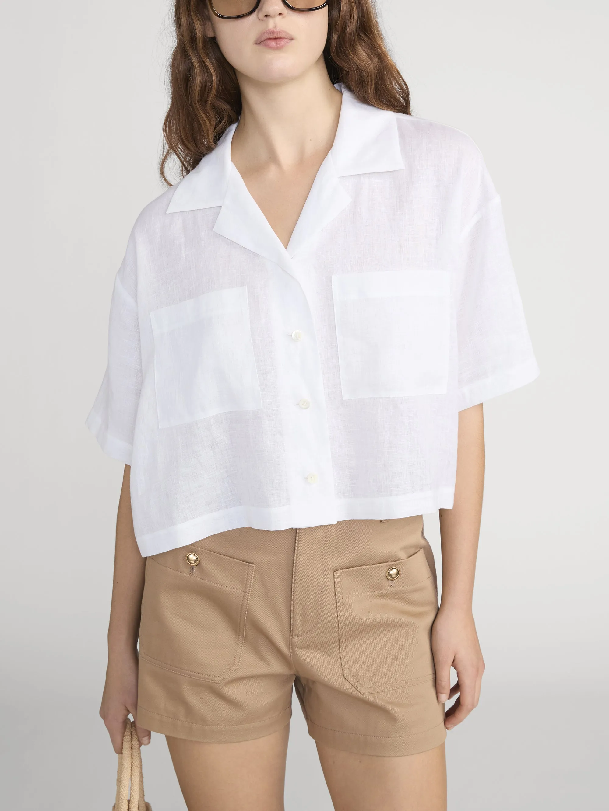 The Linen Pocket Shirt -- White sold by Frame Denim product image thumbnail 3