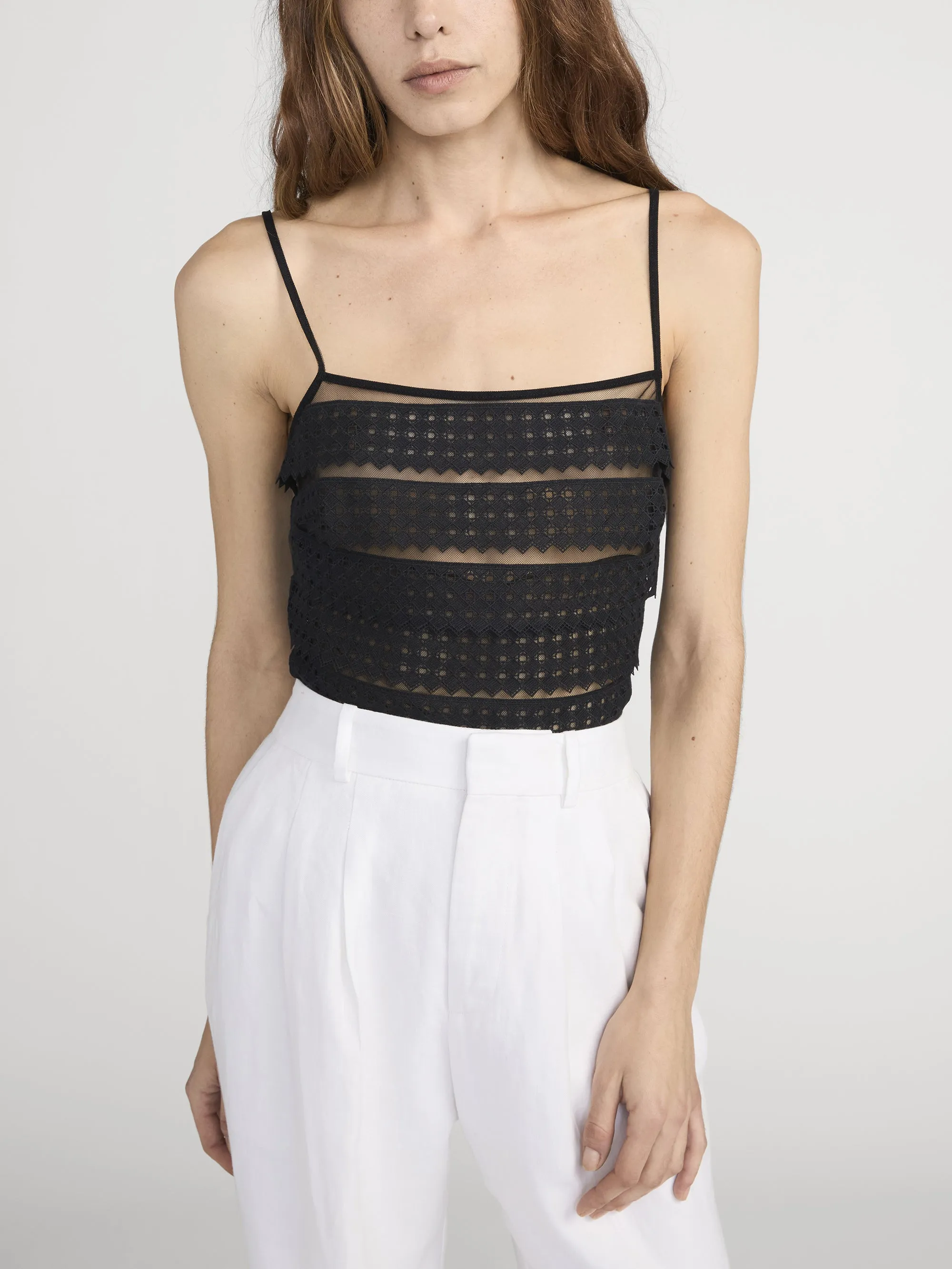 The Lattice Crochet Cami -- Black sold by Frame Denim product image thumbnail 3