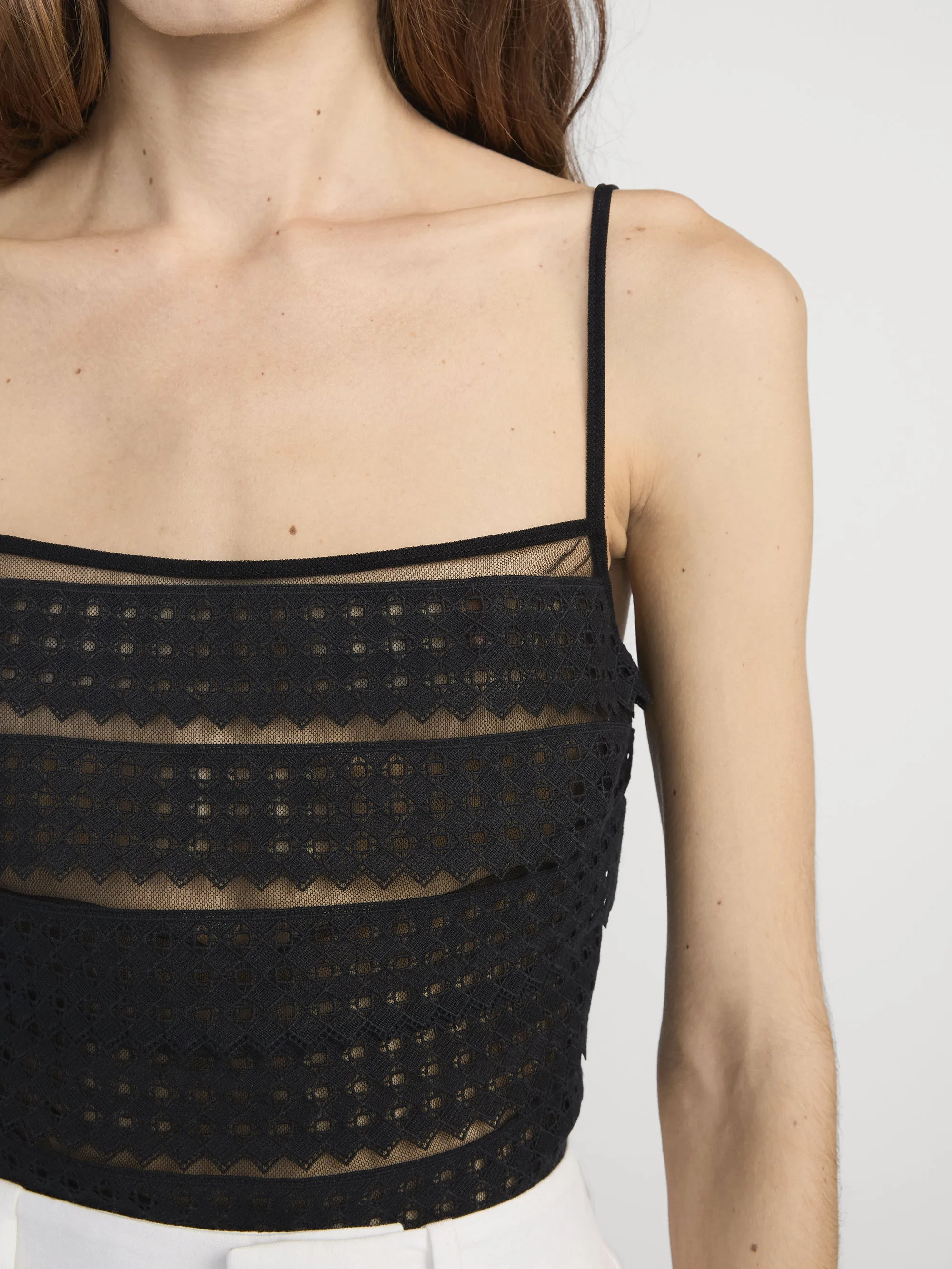The Lattice Crochet Cami -- Black sold by Frame Denim product image thumbnail 4