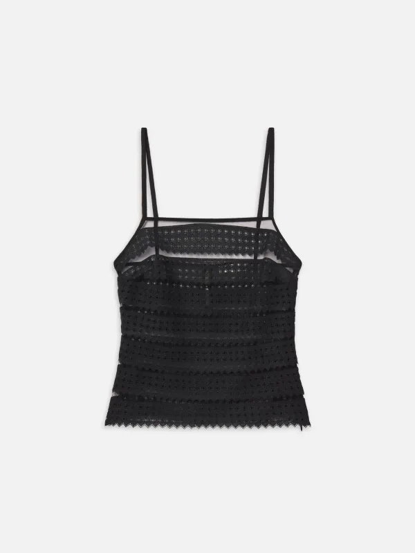 The Lattice Crochet Cami -- Black sold by Frame Denim