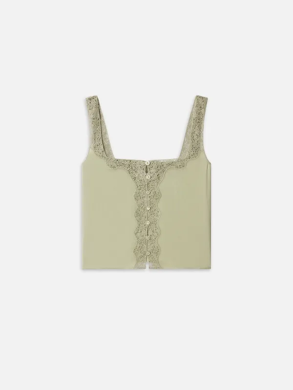 The Embroidered Tank -- Sage sold by Frame Denim