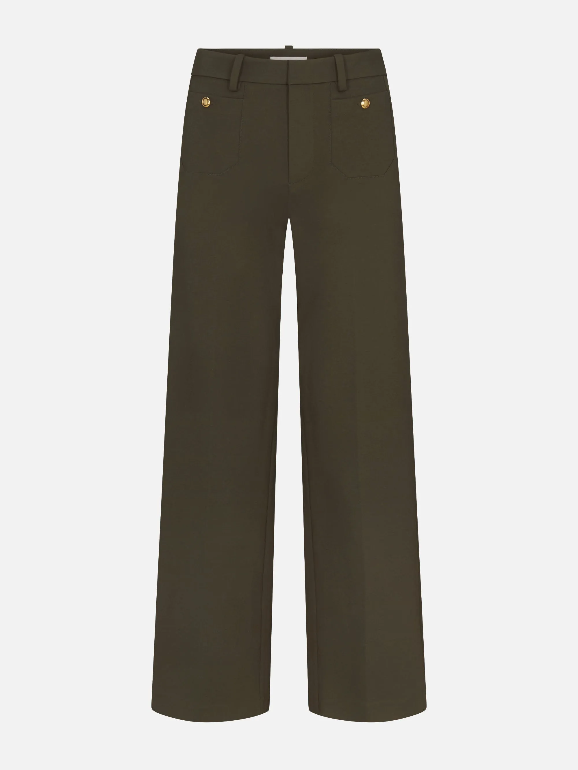 The Slim Palazzo Trouser -- Military Green sold by Frame Denim