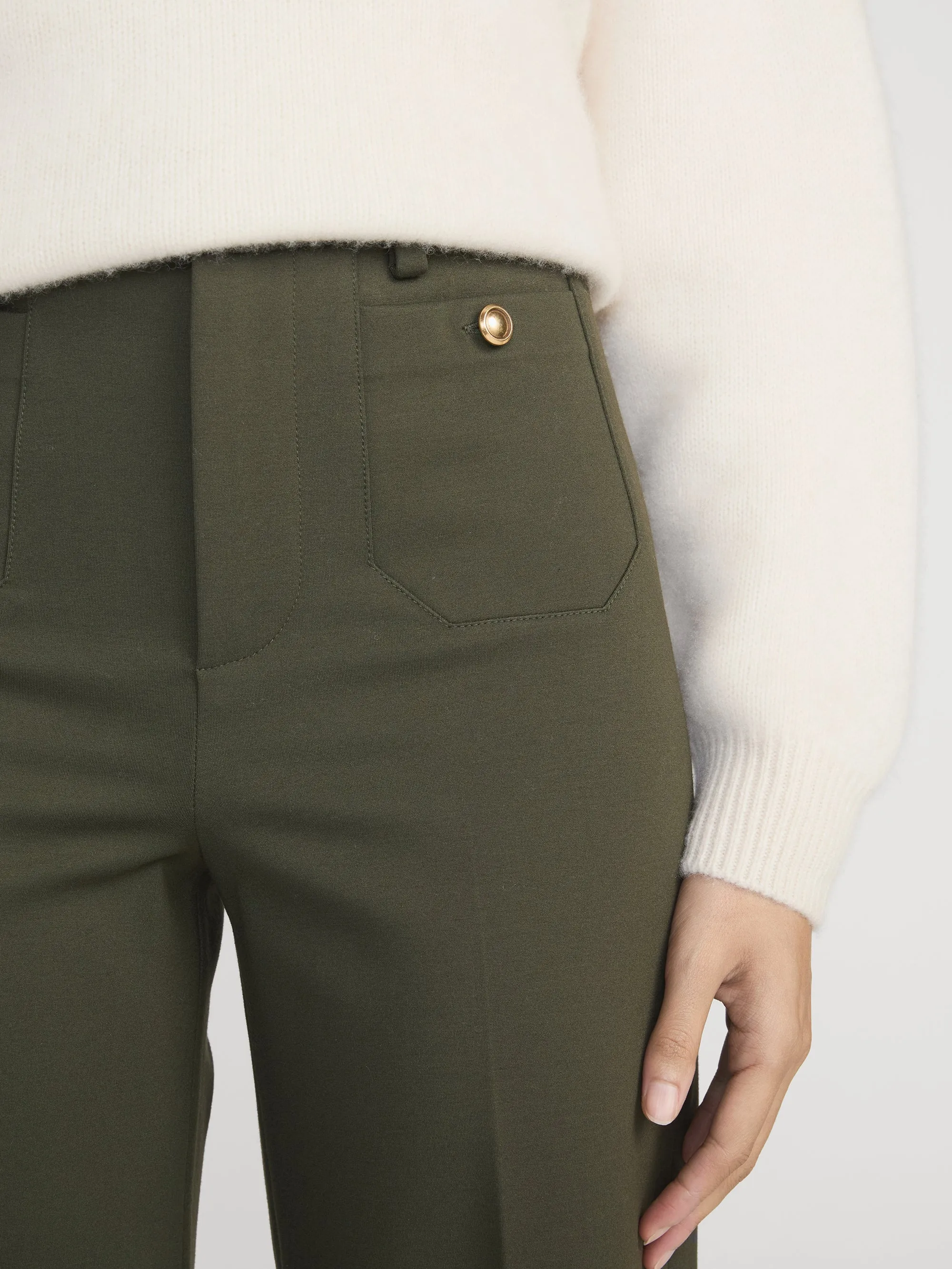 The Slim Palazzo Trouser -- Military Green sold by Frame Denim product image thumbnail 5
