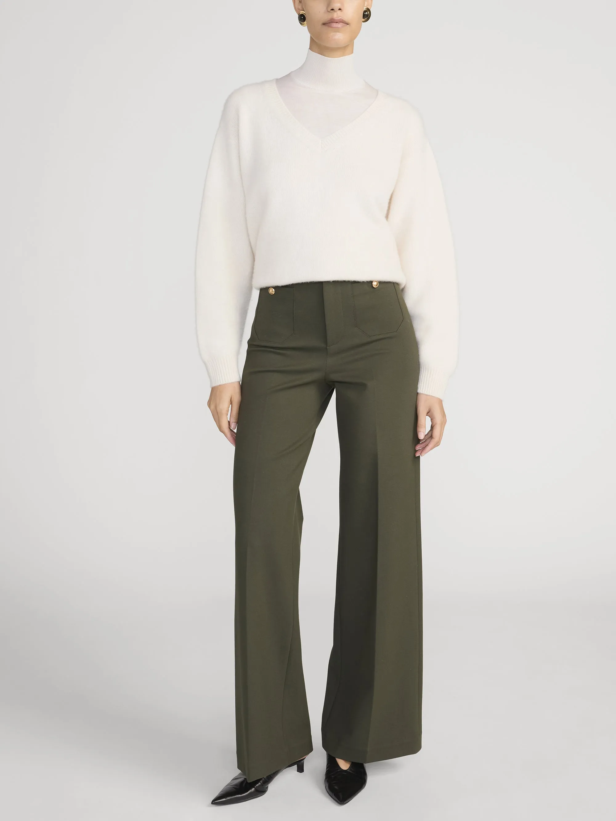 The Slim Palazzo Trouser -- Military Green sold by Frame Denim product image thumbnail 2