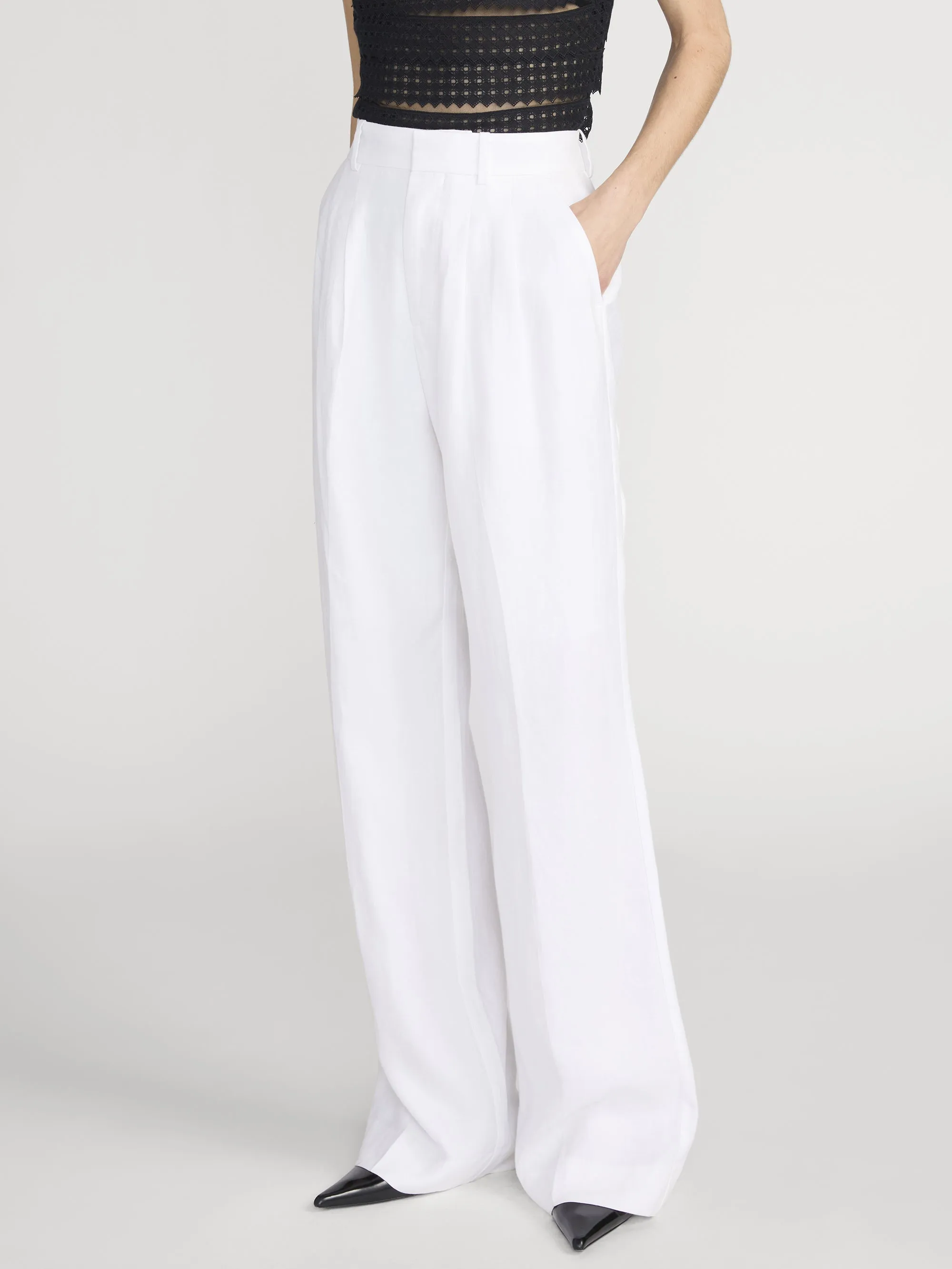 The Linen Trouser -- White sold by Frame Denim product image thumbnail 4
