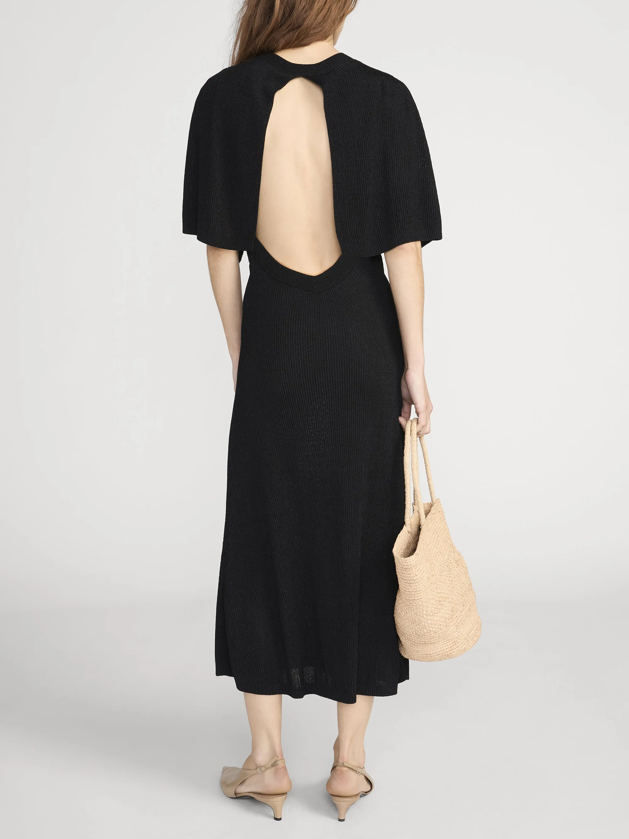 The Flounce Dress -- Black sold by Frame Denim product image thumbnail 5