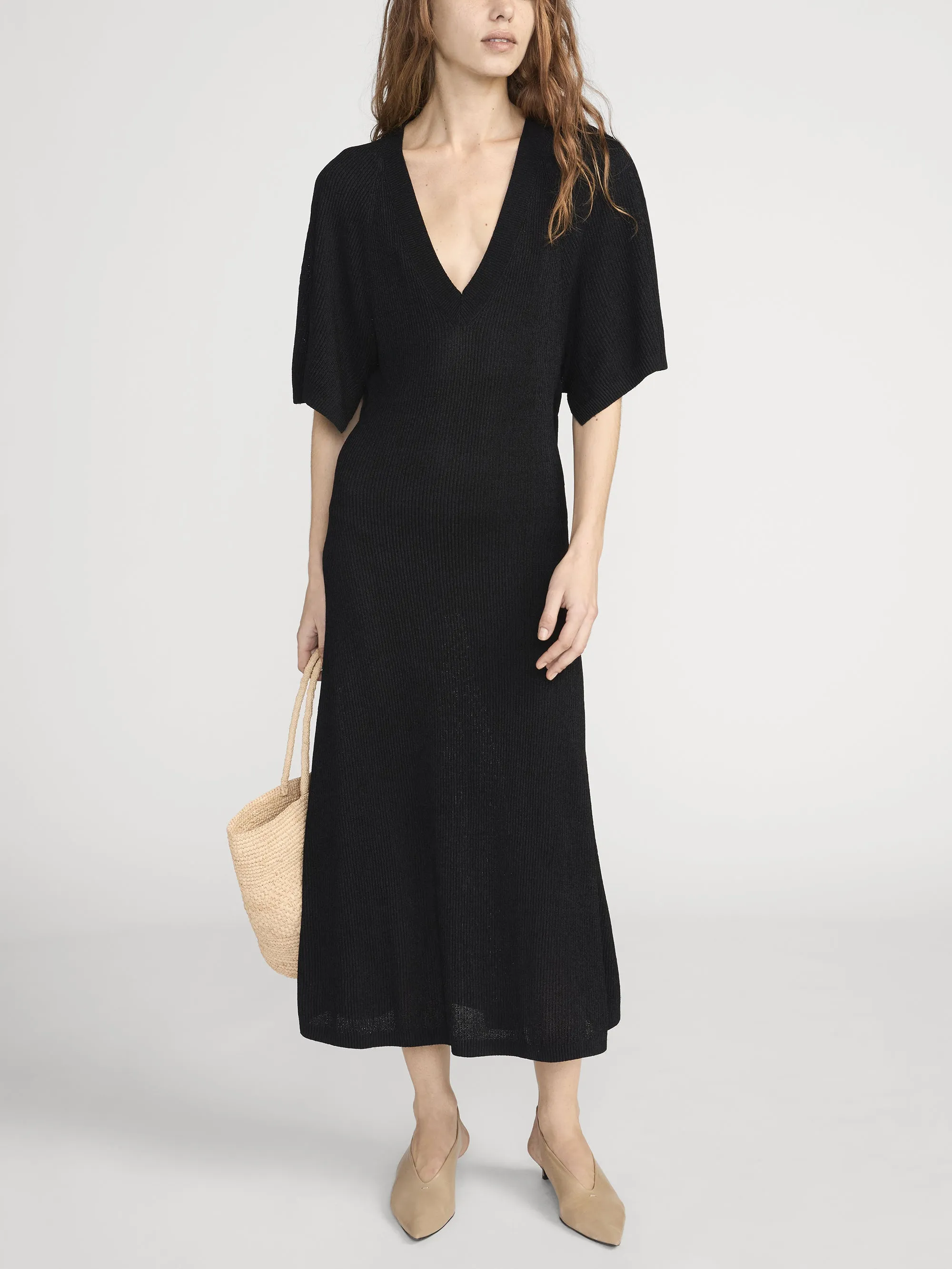 The Flounce Dress -- Black sold by Frame Denim product image thumbnail 2