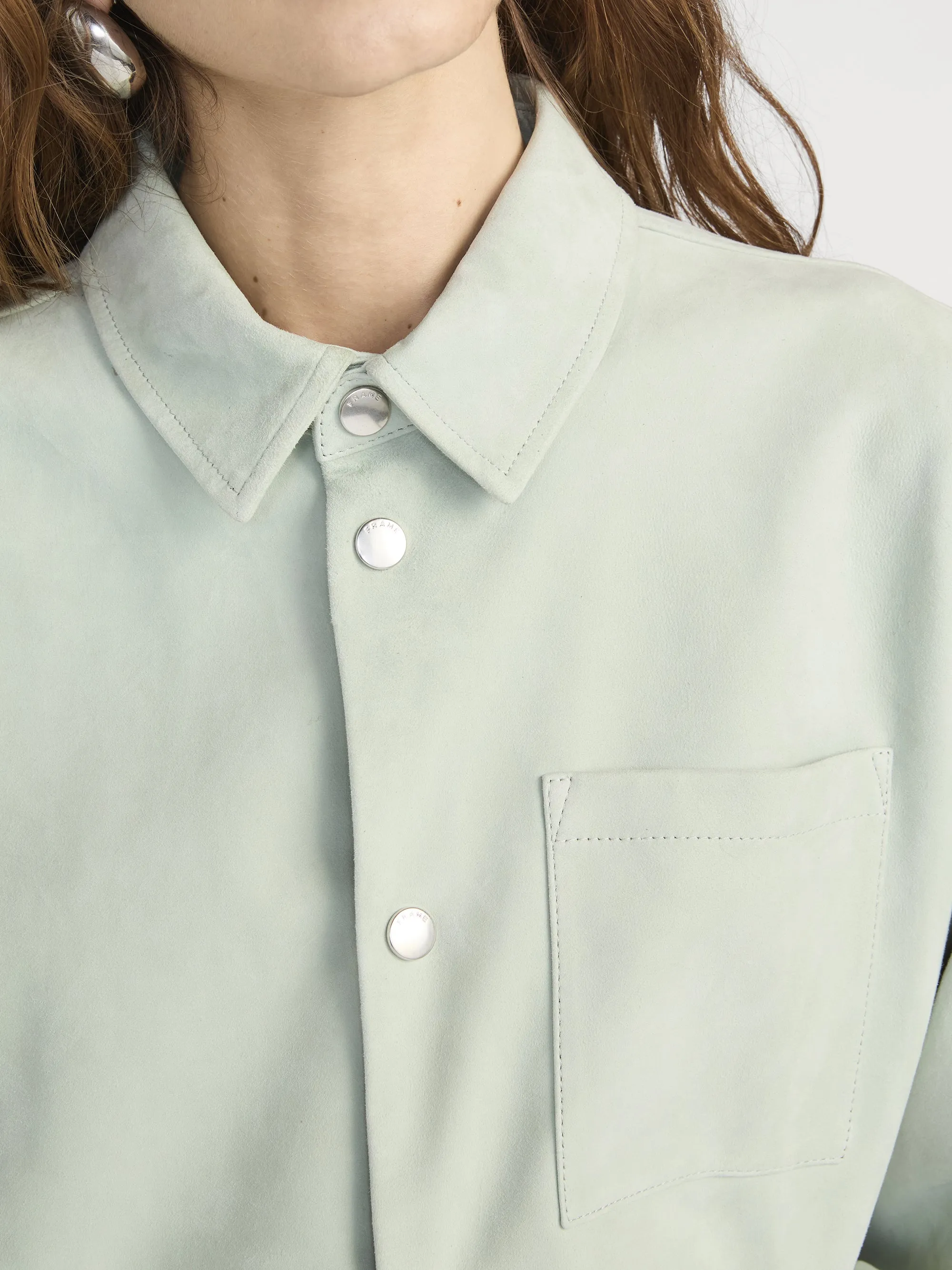 The Suede Studio Shirt -- Mint sold by Frame Denim product image thumbnail 5