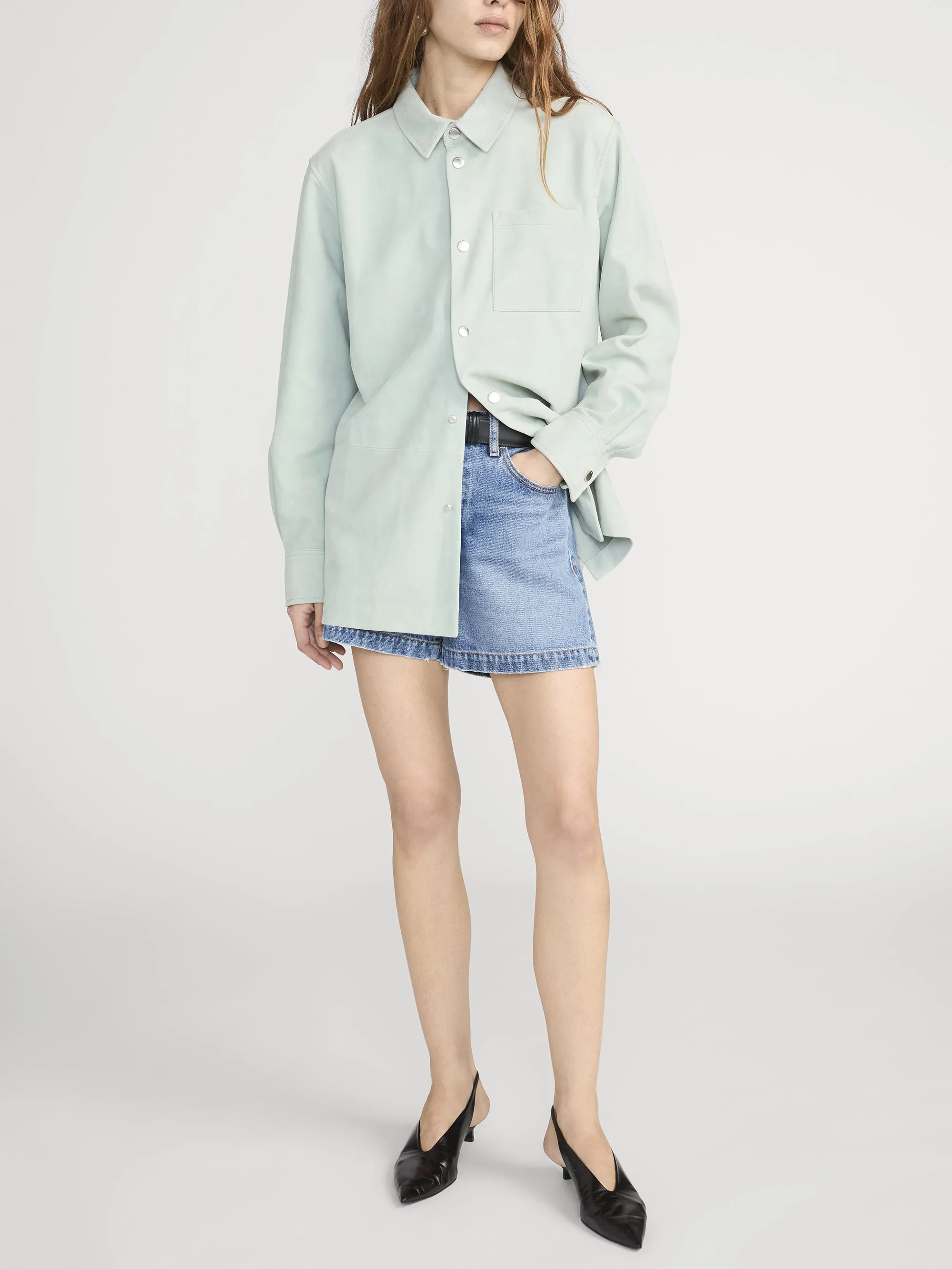 The Suede Studio Shirt -- Mint sold by Frame Denim product image thumbnail 2