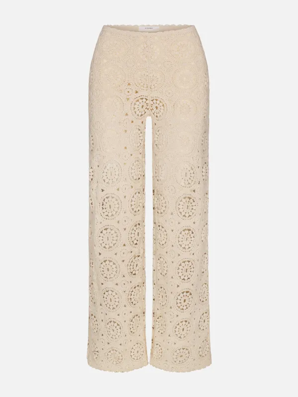 The Crochet Pant -- Cream sold by Frame Denim