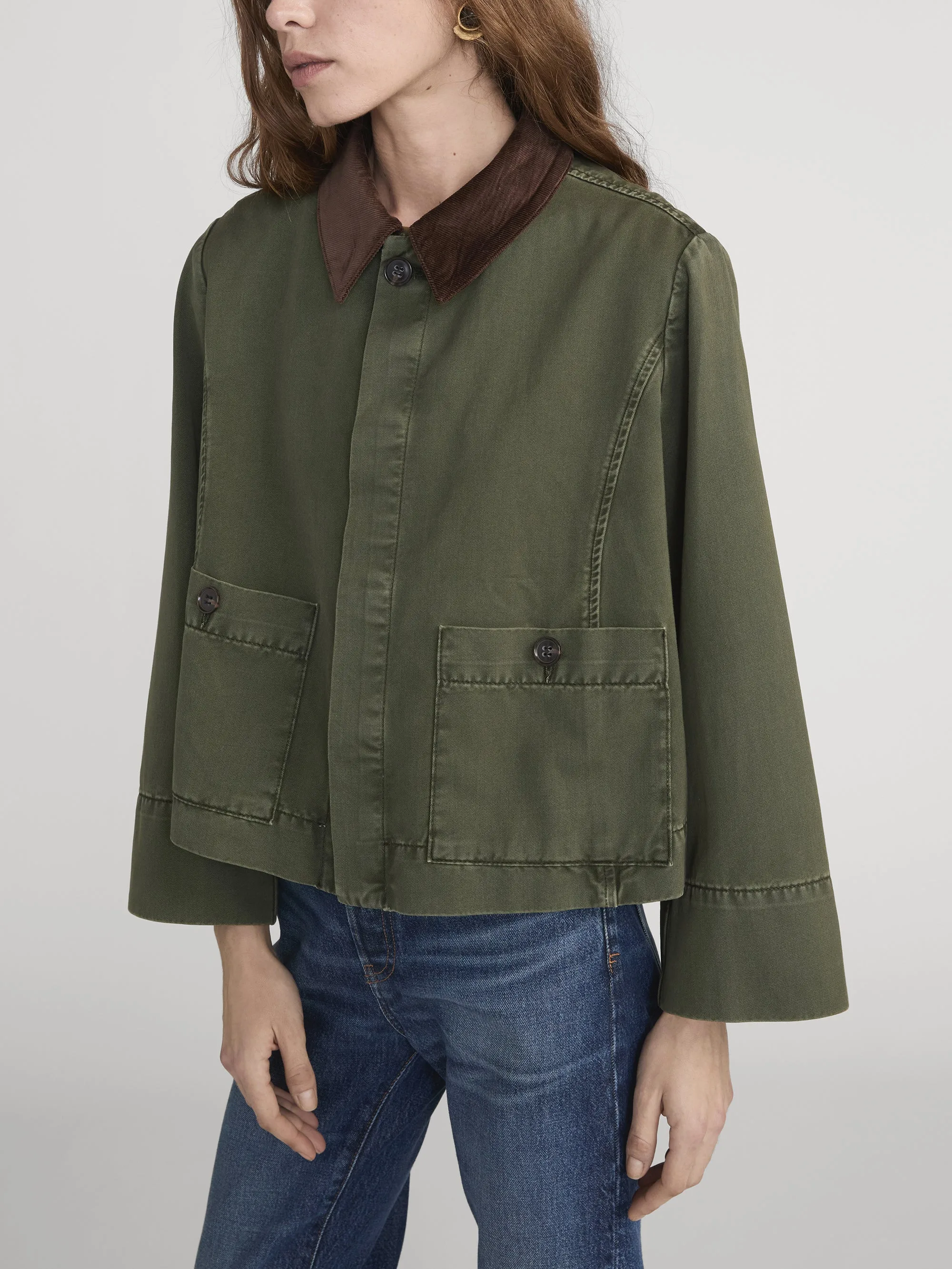 The Mini Swing Jacket -- Military Green sold by Frame Denim product image thumbnail 4