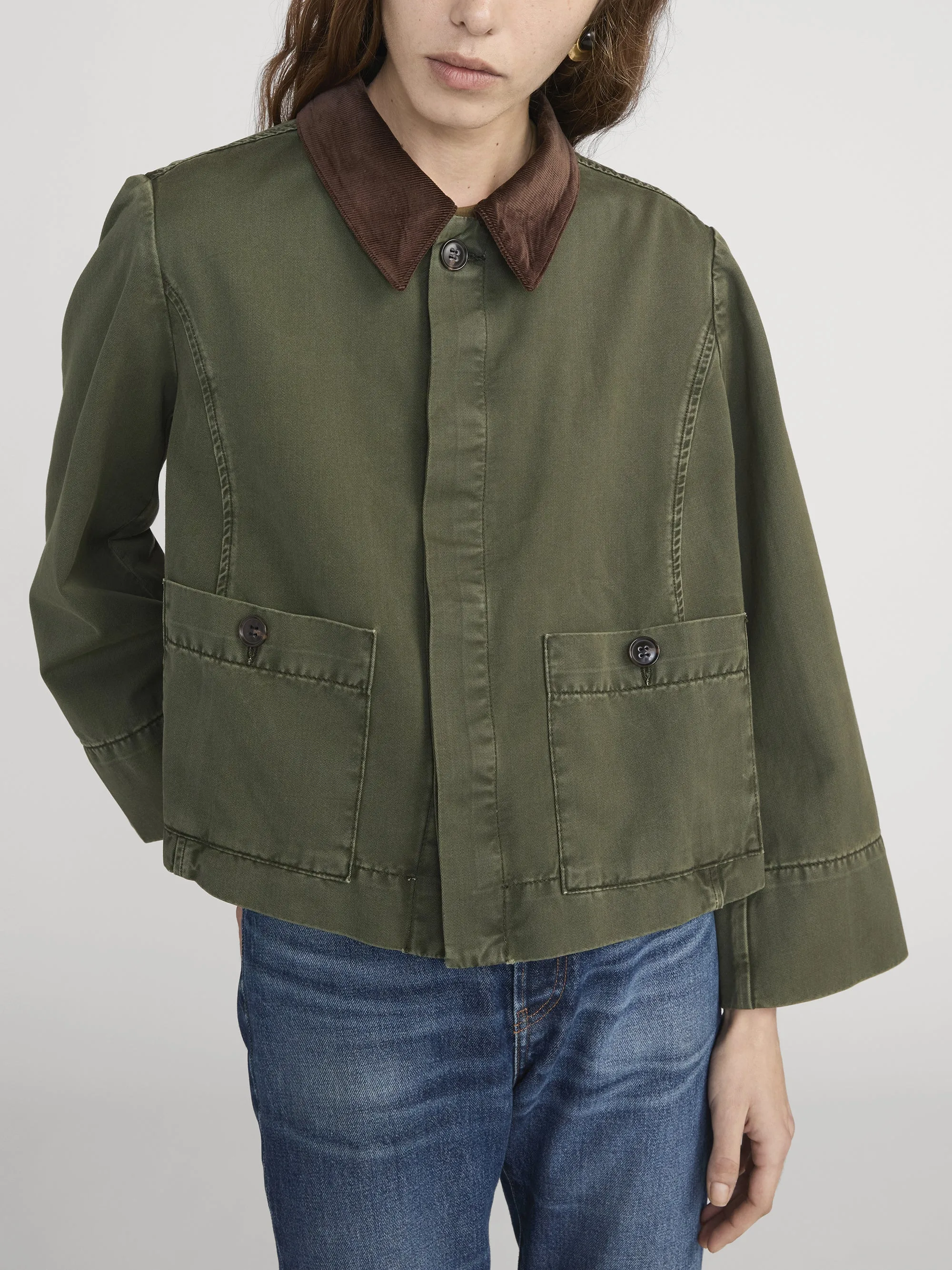 The Mini Swing Jacket -- Military Green sold by Frame Denim product image thumbnail 3