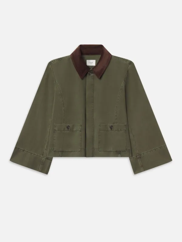 The Mini Swing Jacket -- Military Green made by Frame Denim