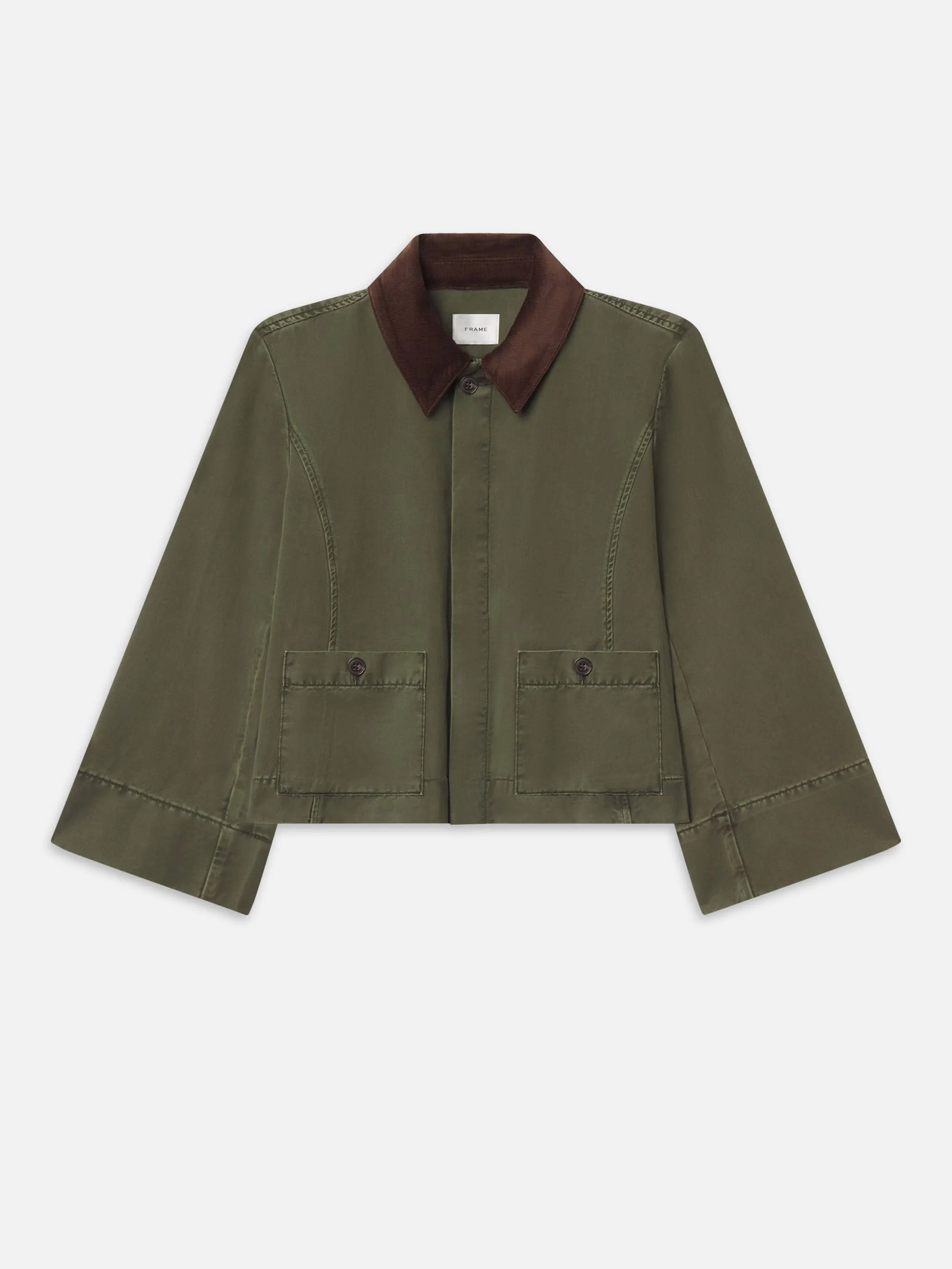 The Mini Swing Jacket -- Military Green sold by Frame Denim
