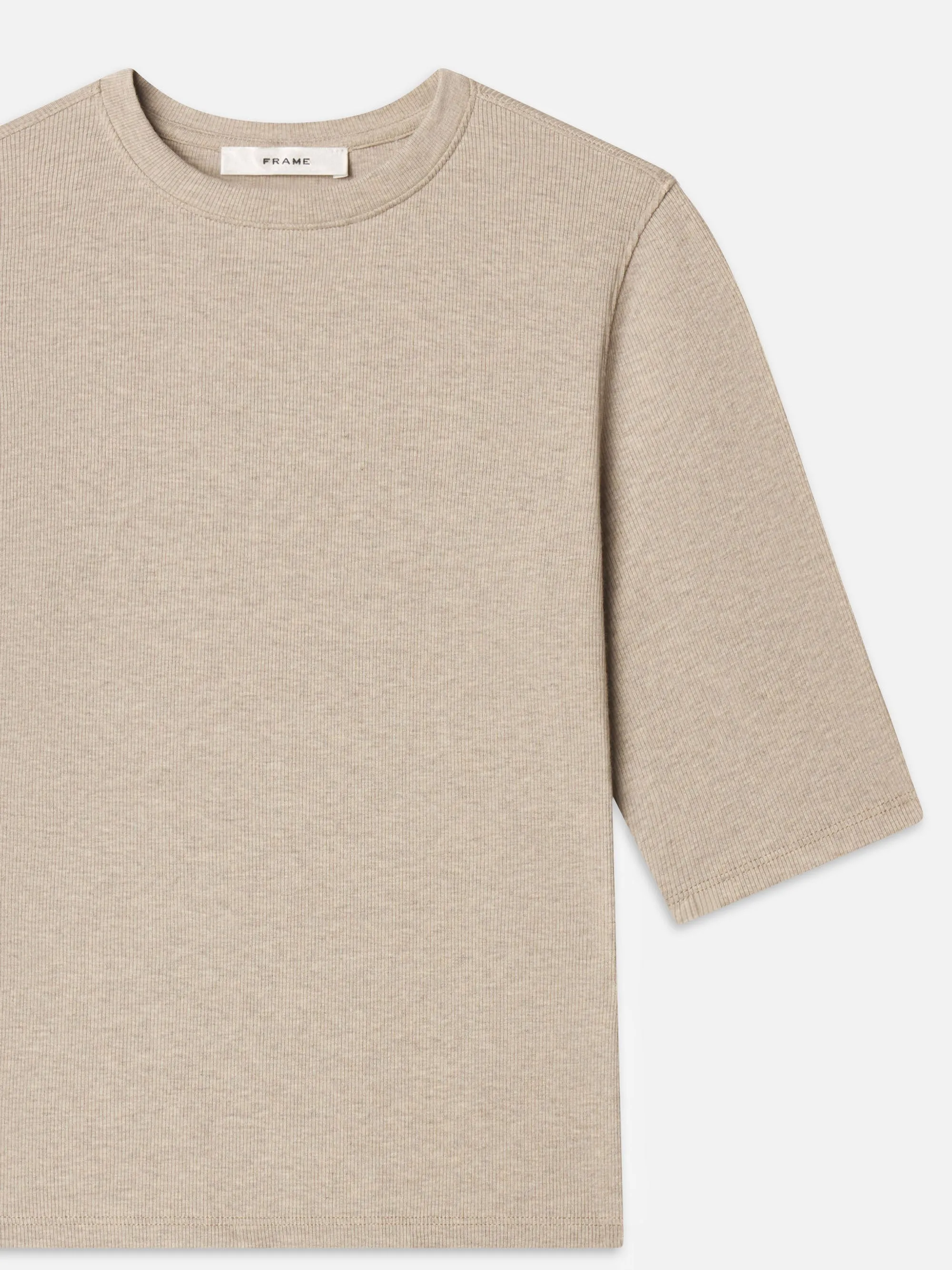The Heather Rib Crew Tee -- Tabby Heather sold by Frame Denim product image thumbnail 3