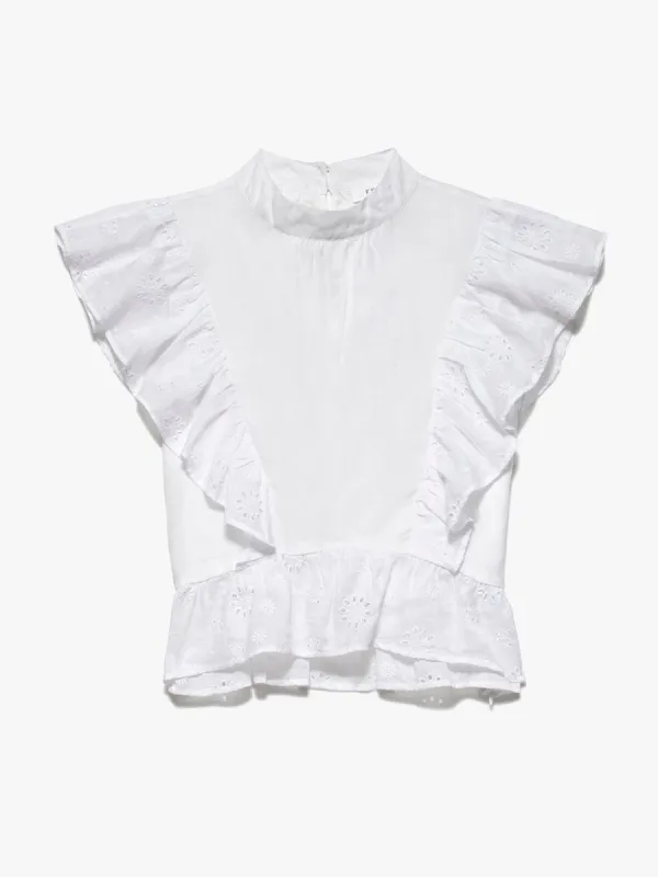 Eyelet Peplum Top -- Blanc sold by Frame Denim