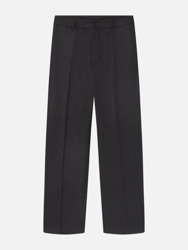 Straight Leg Trousers -- Dark Charcoal made by Frame Denim