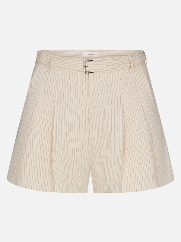 The Striped Short -- Ecru Multi made by Frame Denim