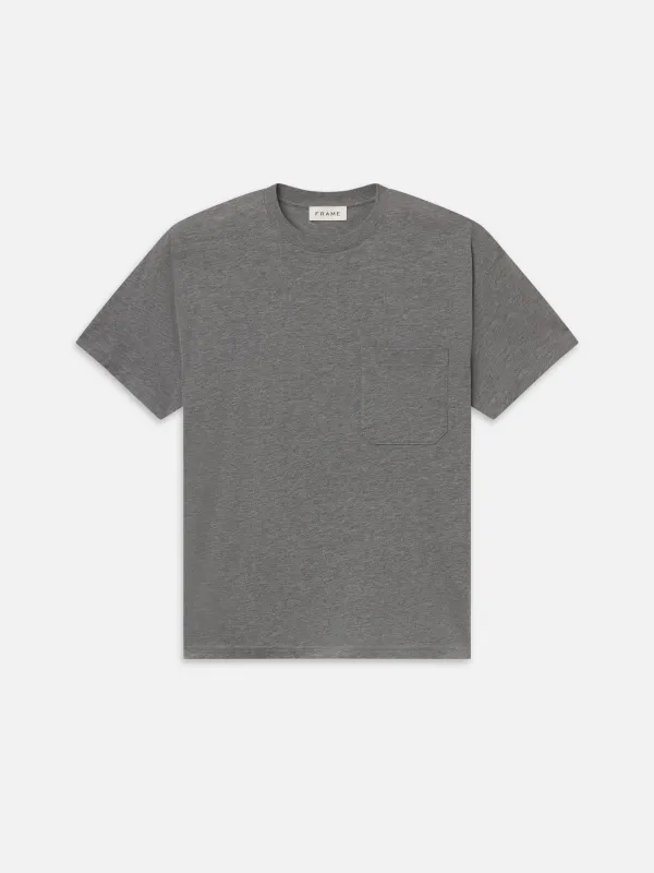 Relaxed Pocket Tee -- Light Grey Melange made by Frame Denim