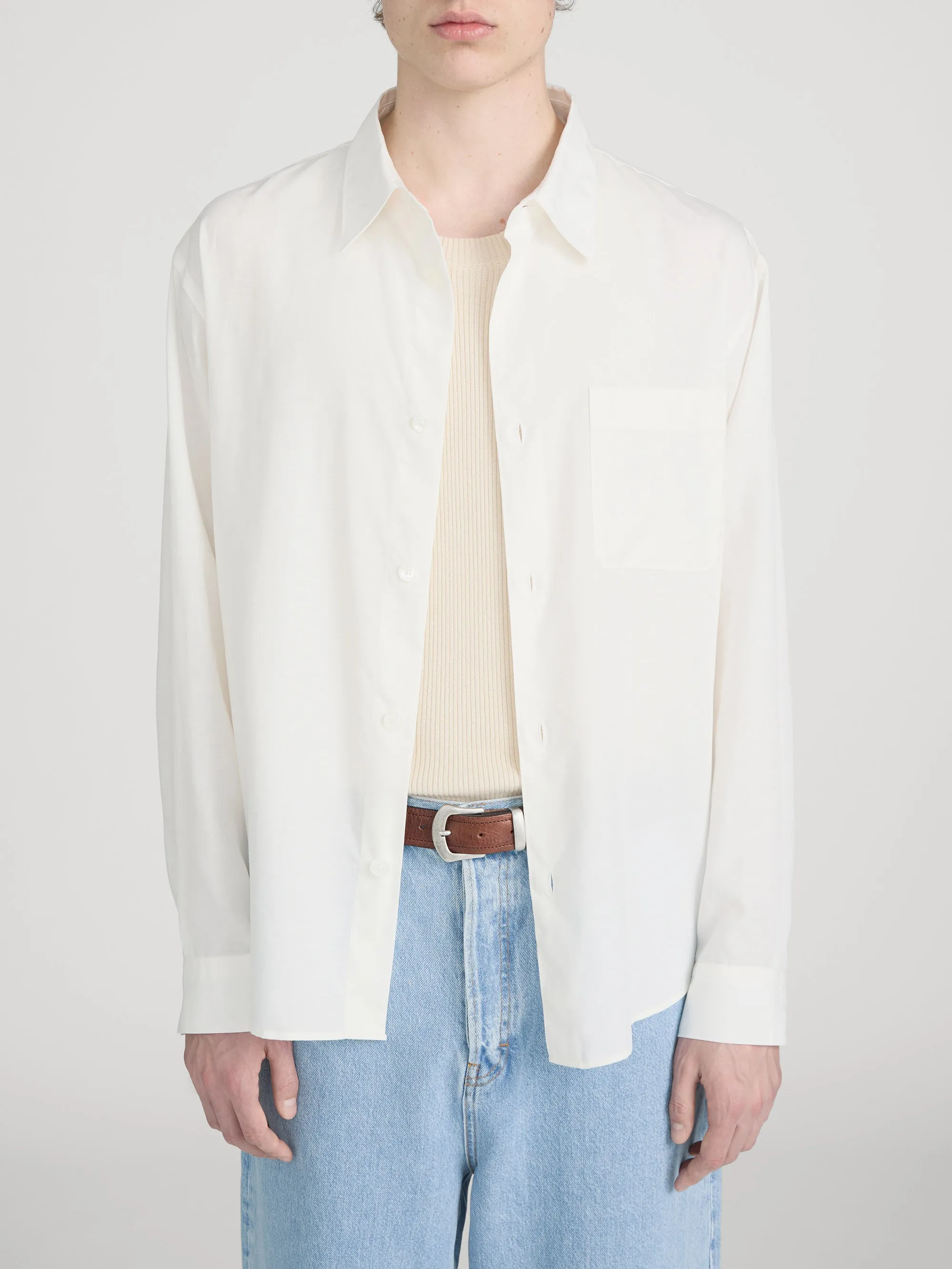 Linen Shirt -- White sold by Frame Denim product image thumbnail 3