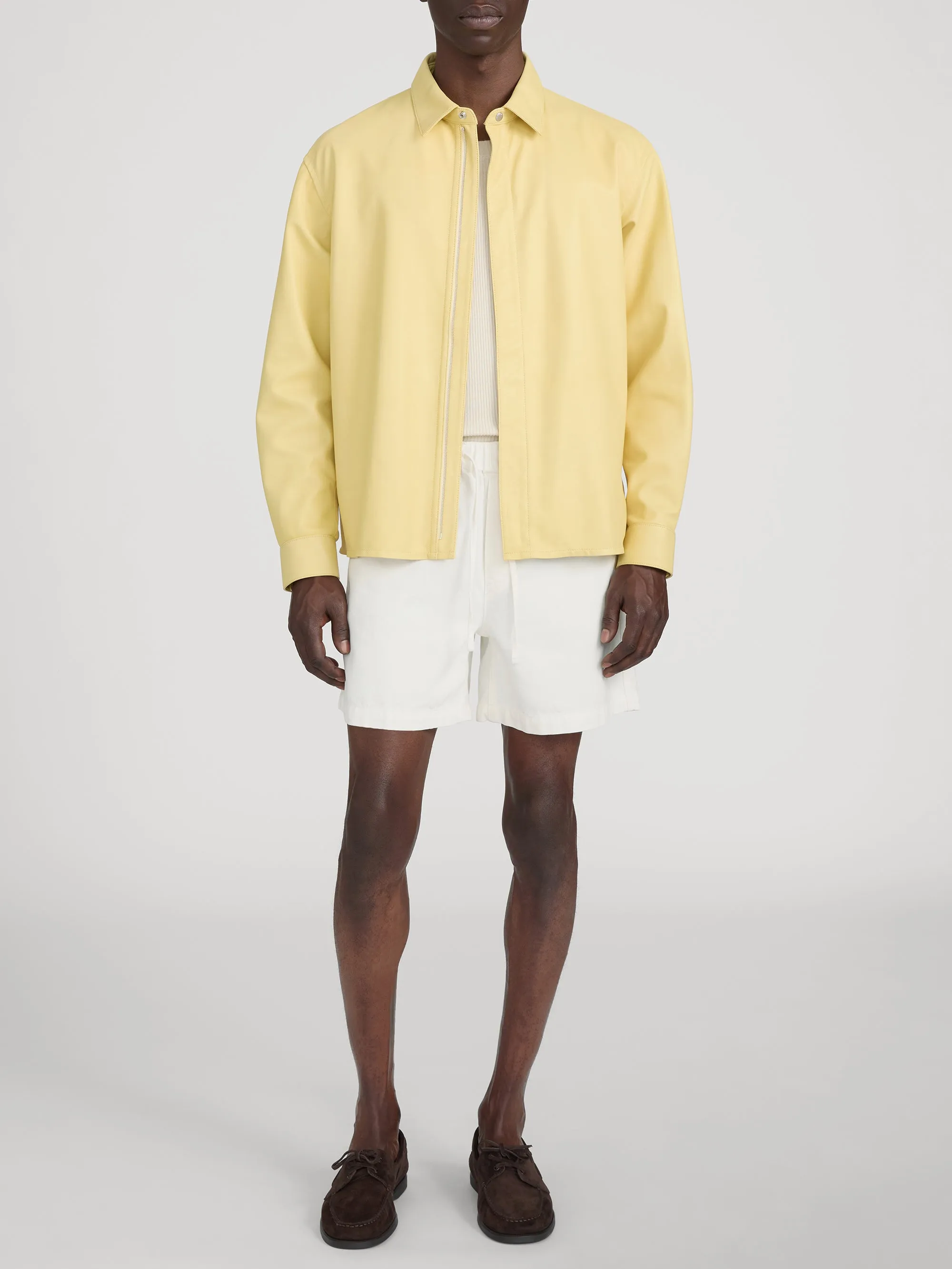 Leather Zip-Up Shirt -- Bold Yellow sold by Frame Denim product image thumbnail 2