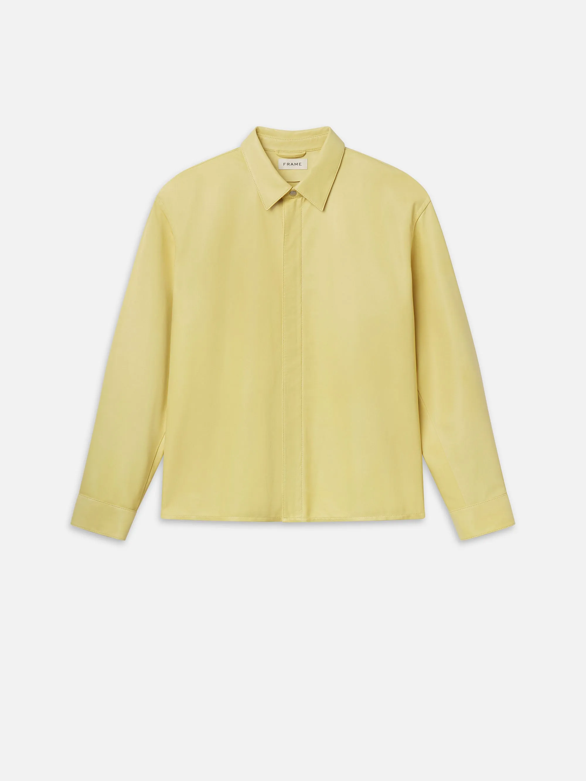 Leather Zip-Up Shirt -- Bold Yellow sold by Frame Denim