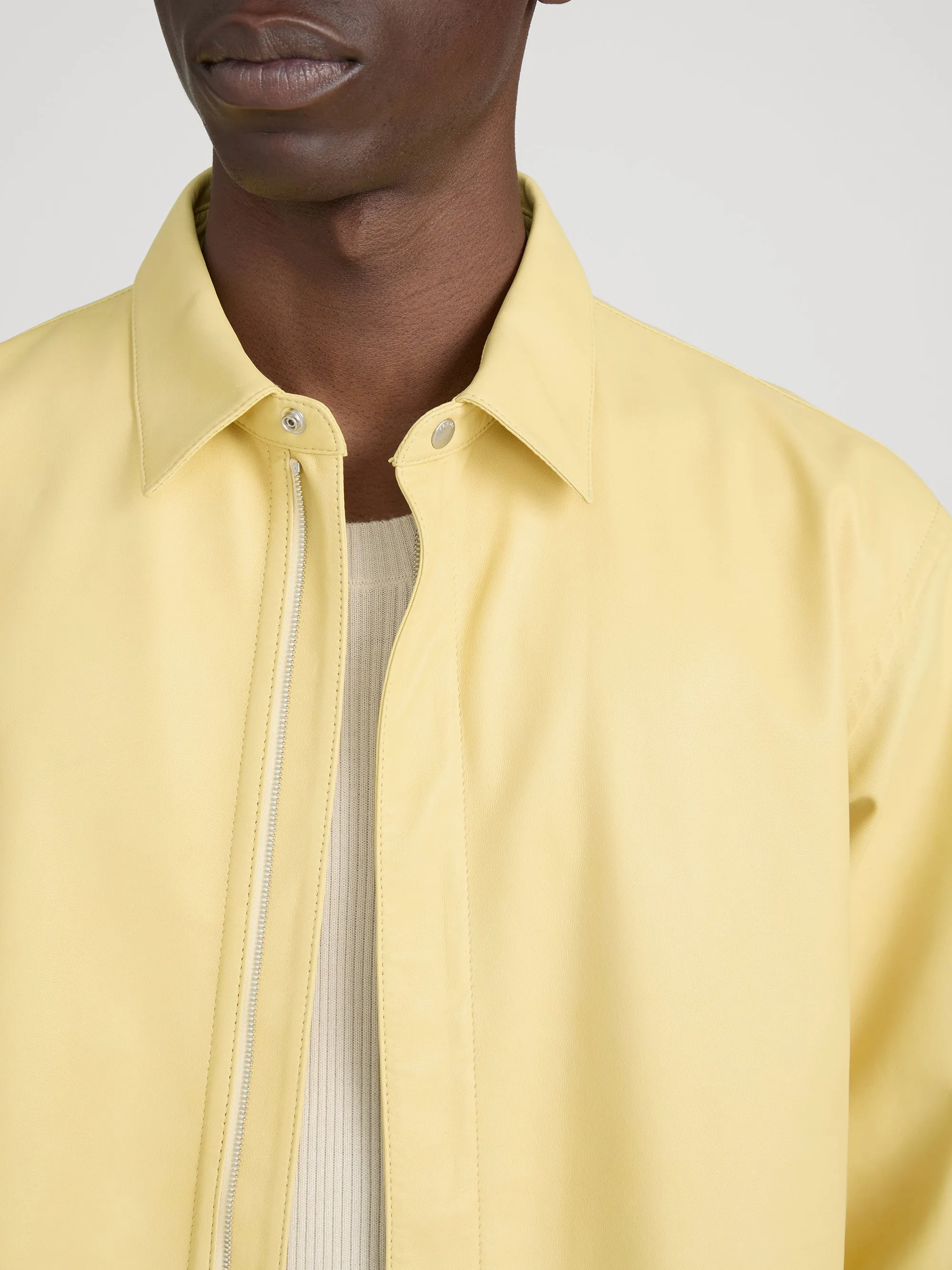 Leather Zip-Up Shirt -- Bold Yellow sold by Frame Denim product image thumbnail 5