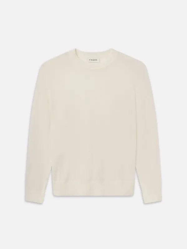 Lightweight Cashmere Blend Sweater -- Off White made by Frame Denim