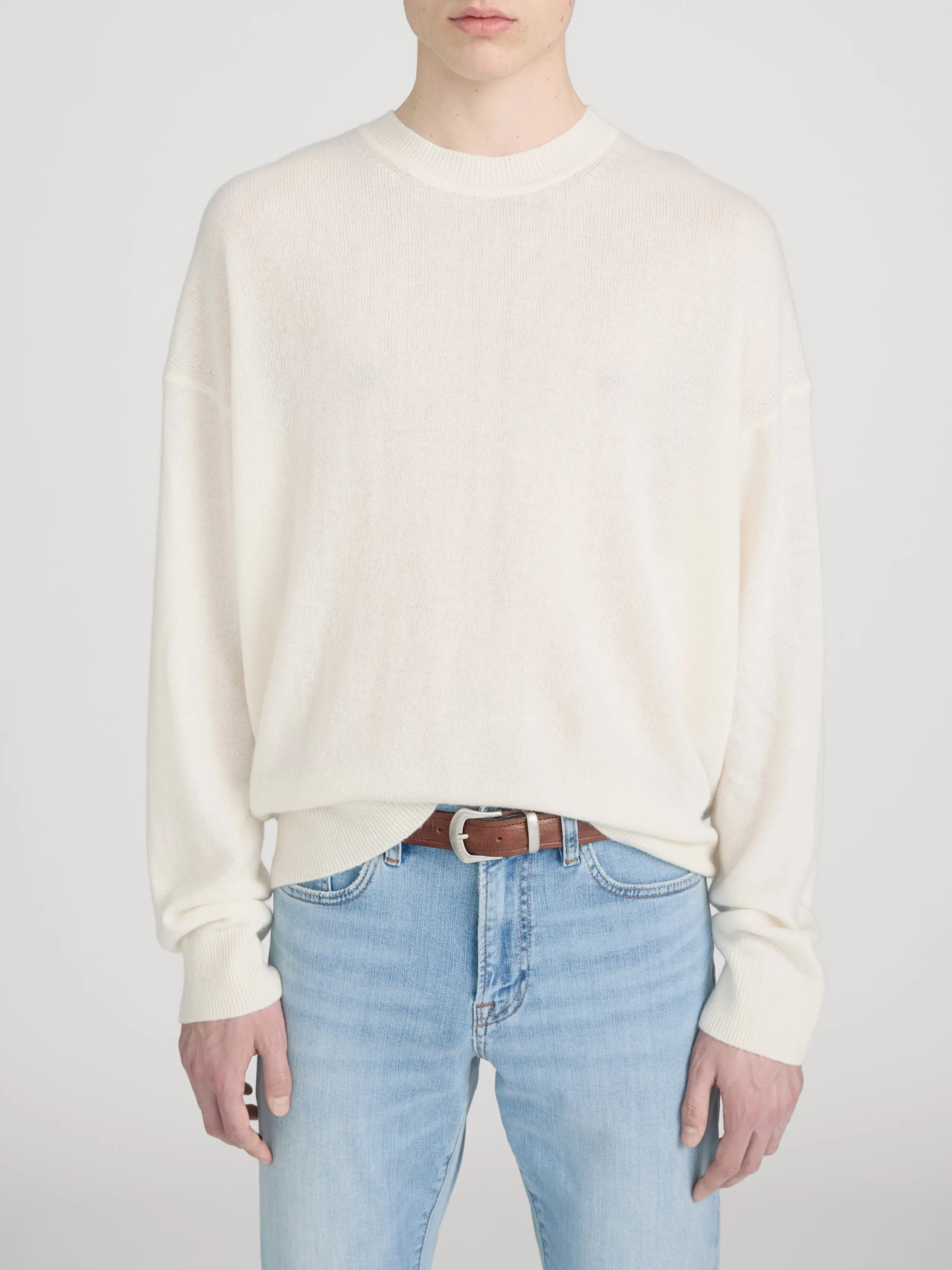 Lightweight Cashmere Blend Sweater -- Off White sold by Frame Denim product image thumbnail 3