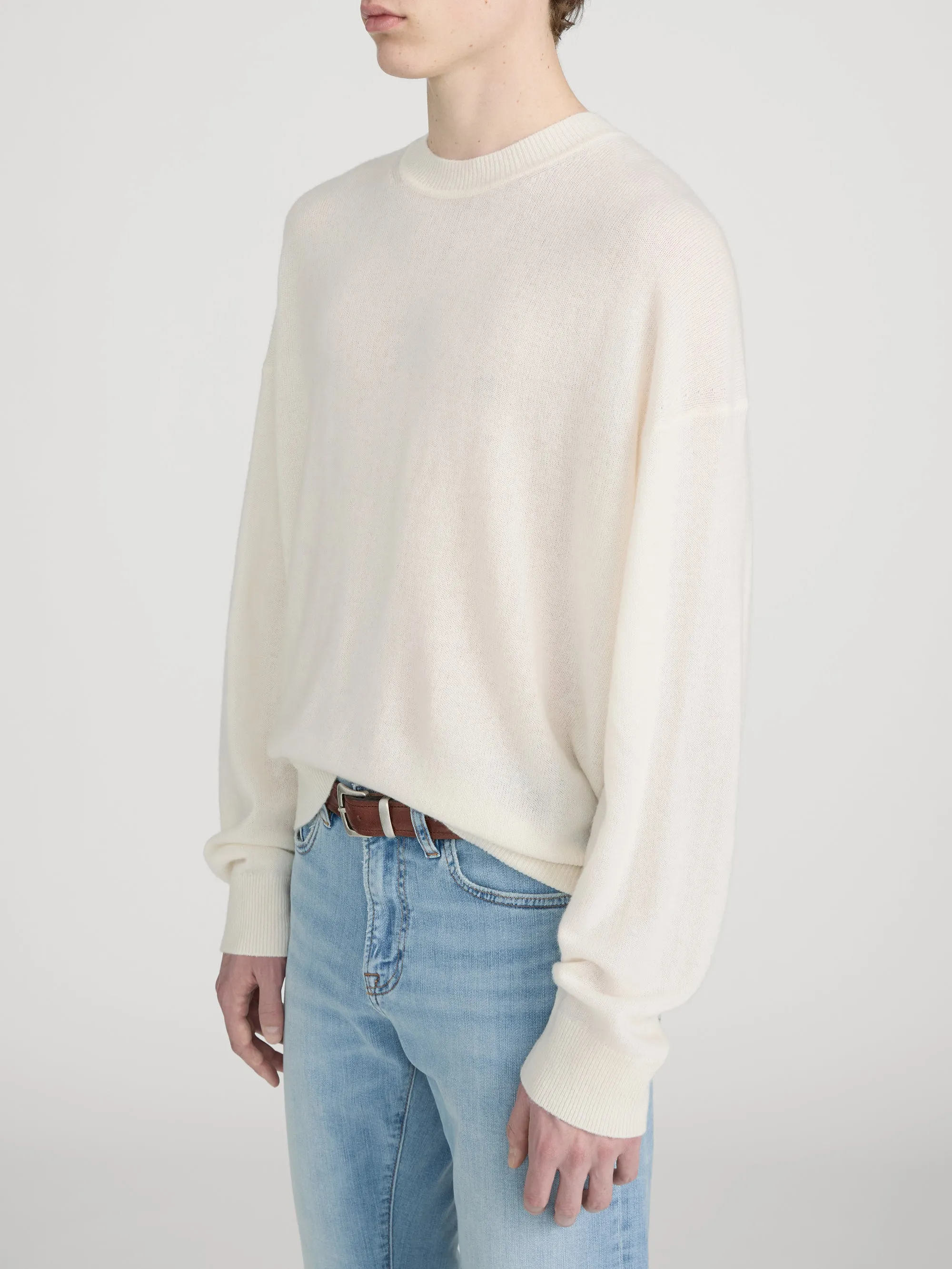 Lightweight Cashmere Blend Sweater -- Off White sold by Frame Denim product image thumbnail 4