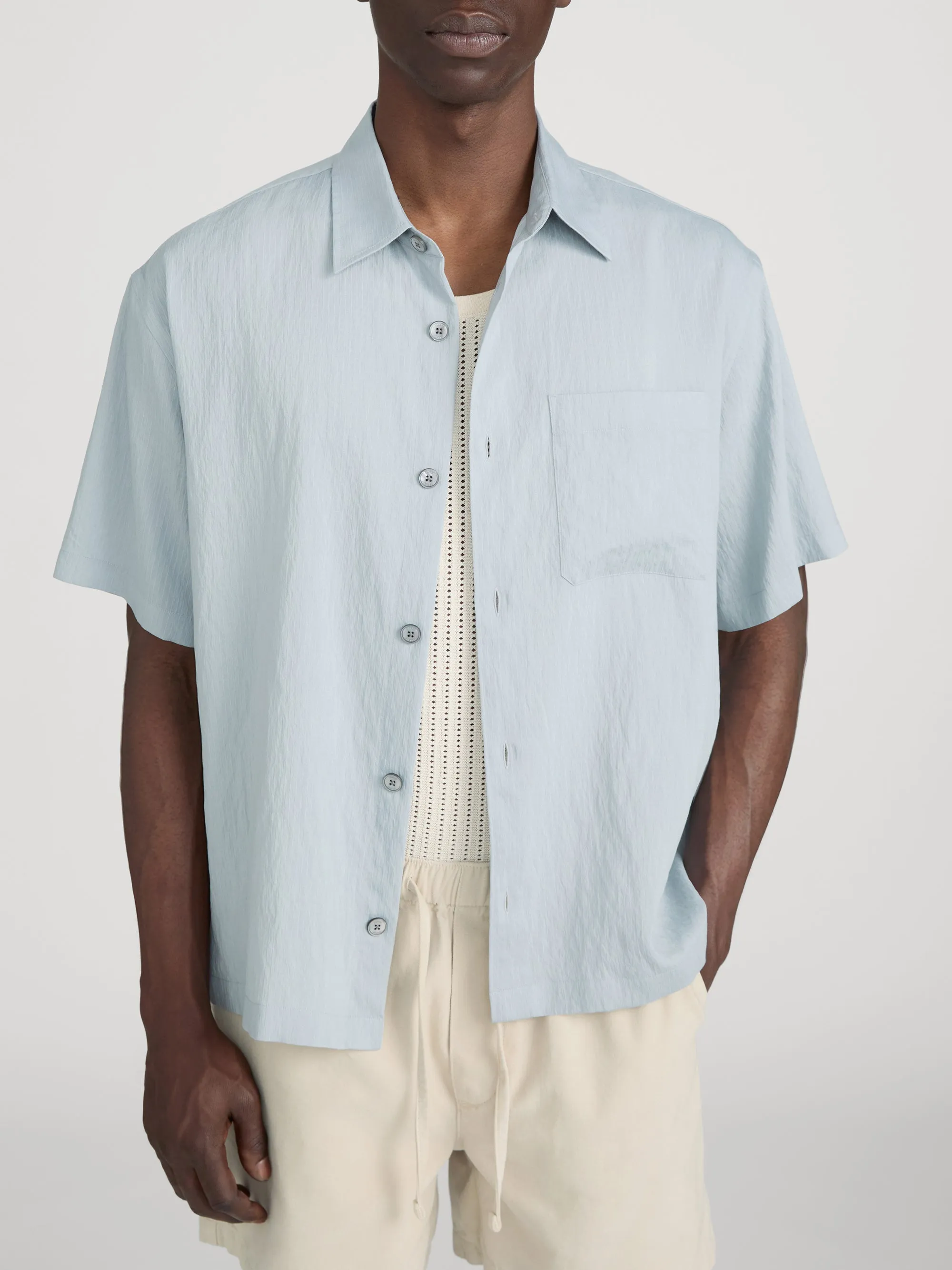 Light Weight Shirt -- Blue Grey Stripe sold by Frame Denim product image thumbnail 3