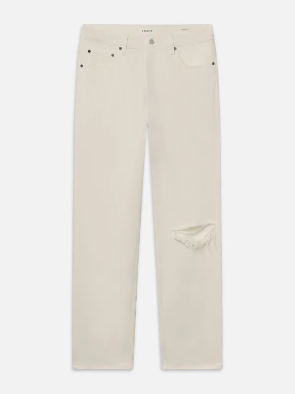 Relaxed Jean -- Off White Rips made by Frame Denim