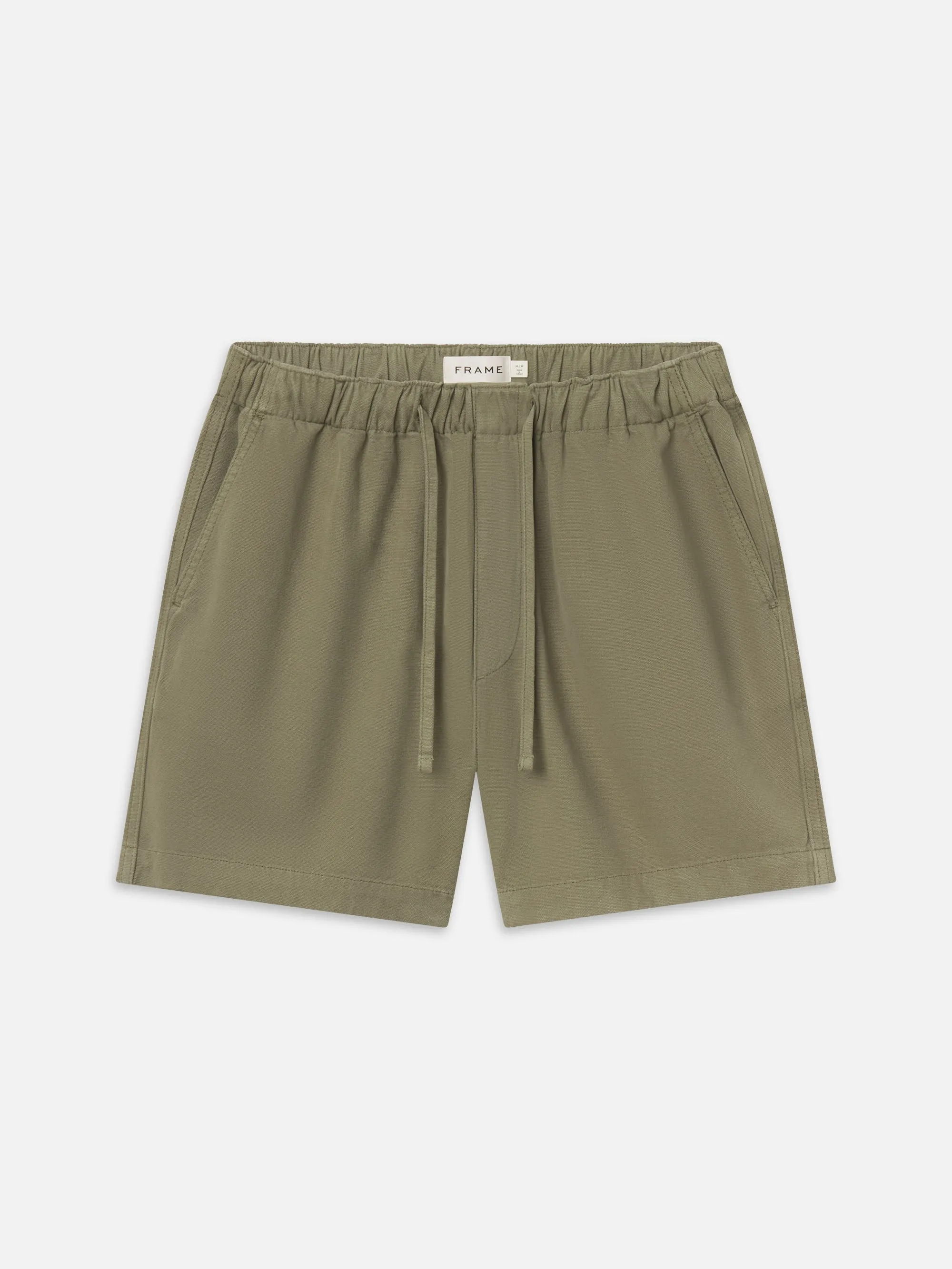 Canvas Shorts -- Military Khaki sold by Frame Denim
