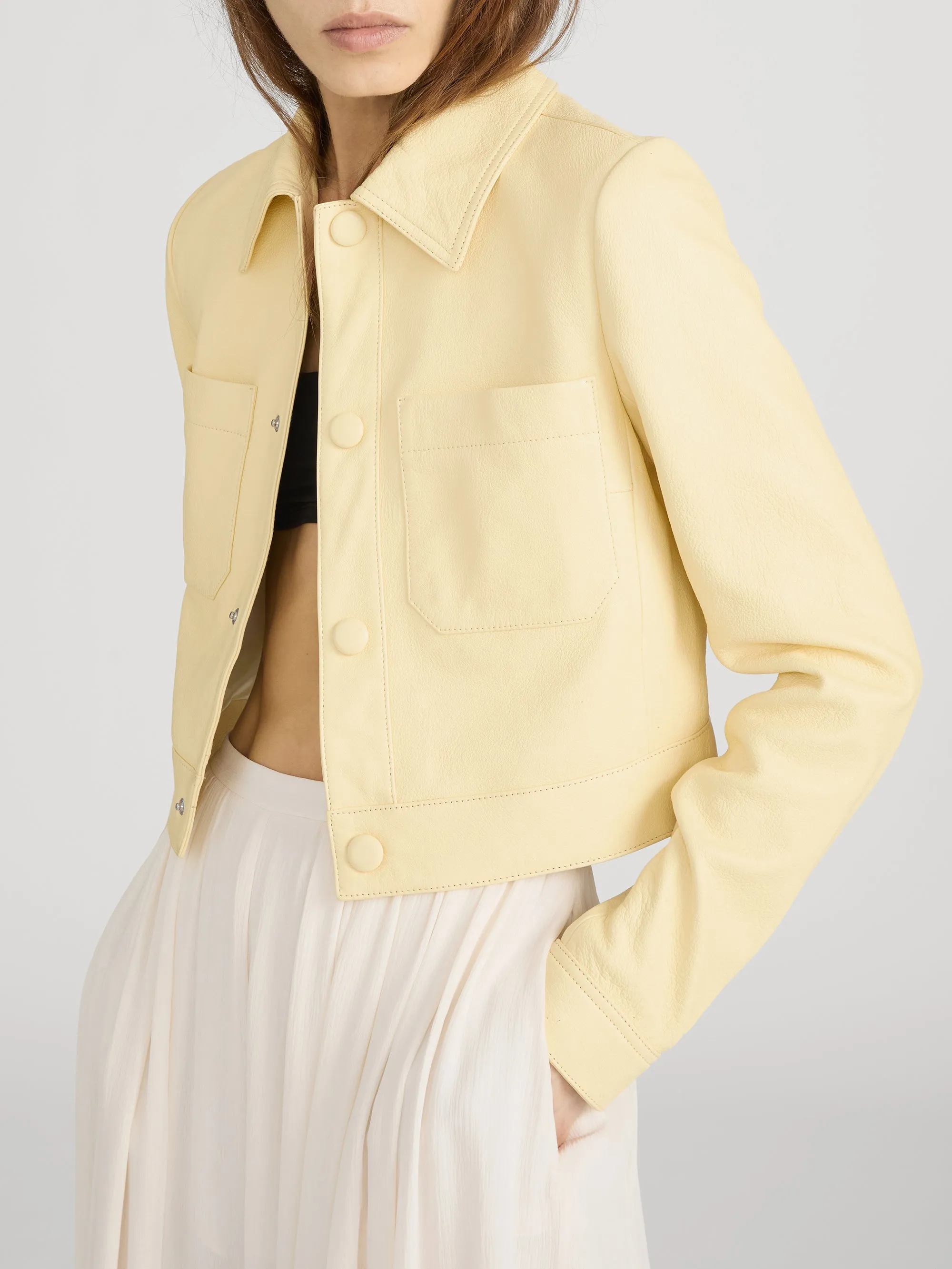 The Small Leather Jacket -- Lemon sold by Frame Denim product image thumbnail 4