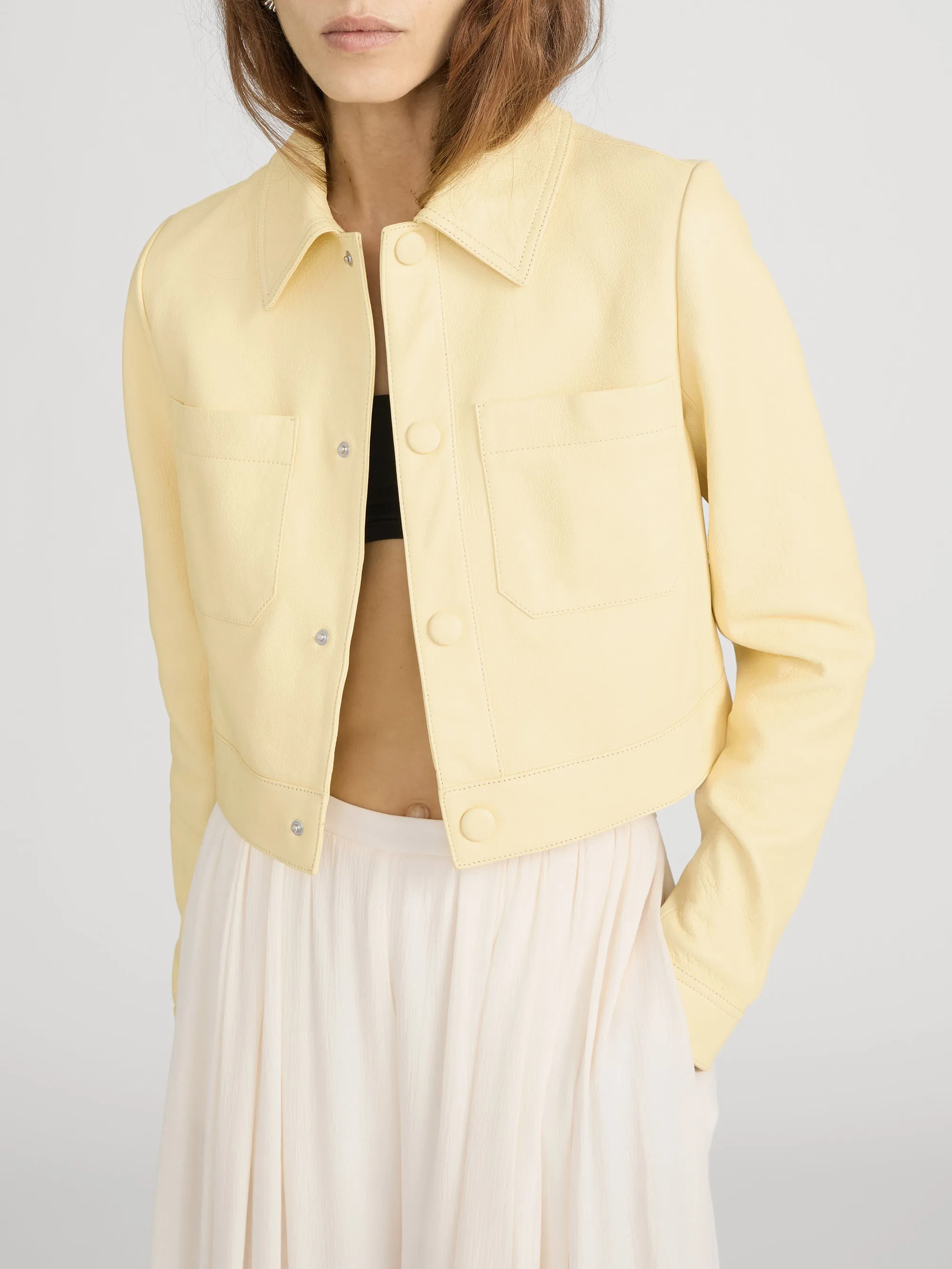The Small Leather Jacket -- Lemon sold by Frame Denim product image thumbnail 3