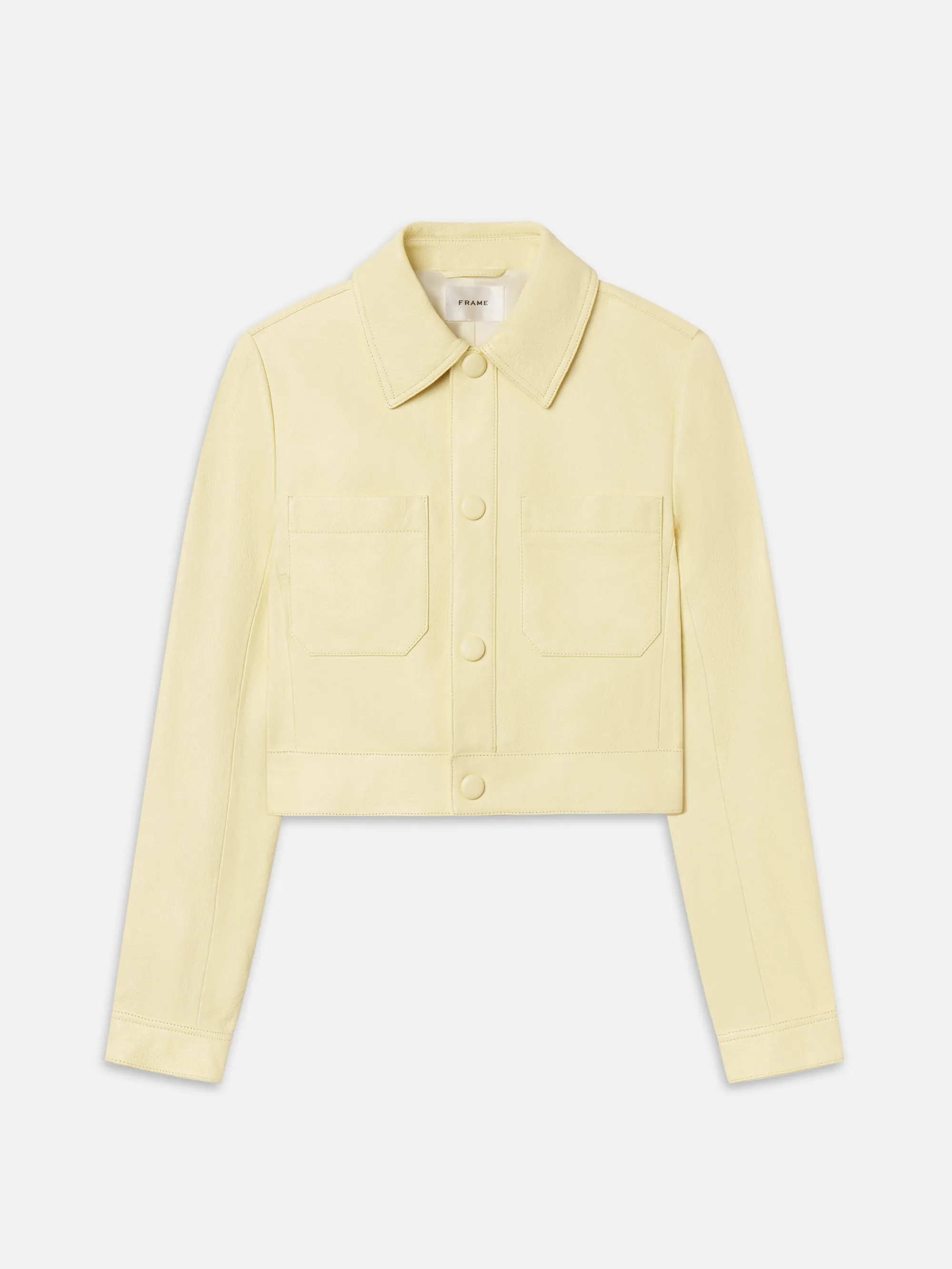 The Small Leather Jacket -- Lemon sold by Frame Denim