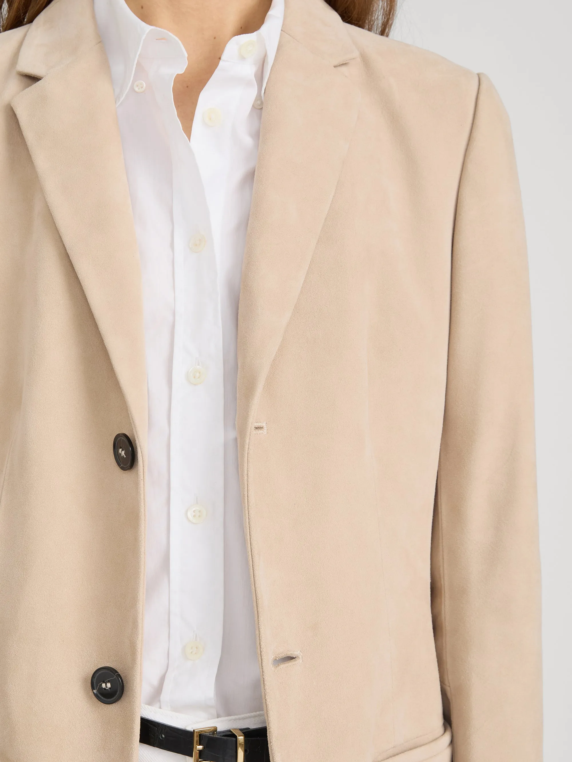 The Sleek Suede Coat -- Sand sold by Frame Denim product image thumbnail 5