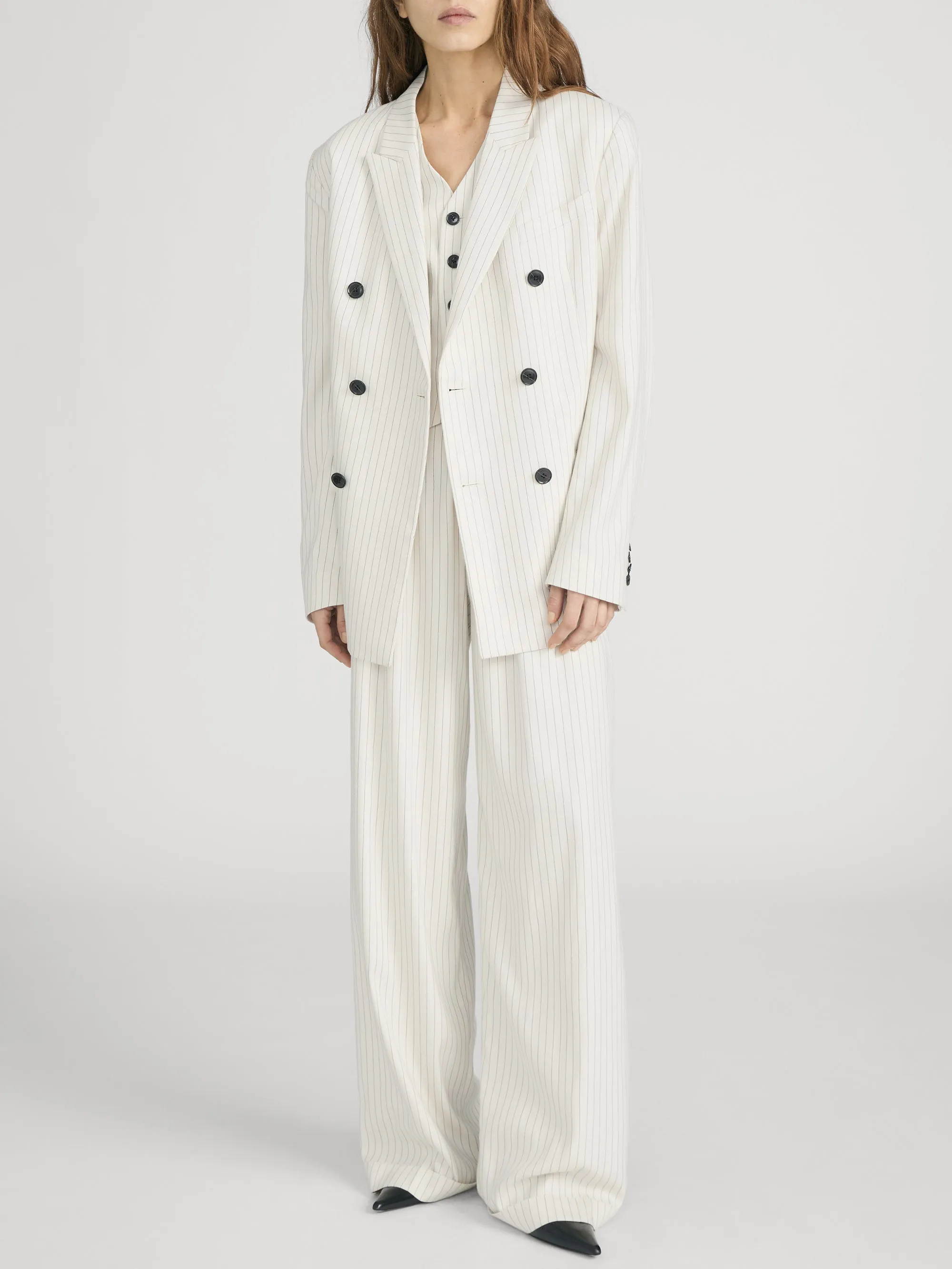 The Pinstripe Avenue Blazer -- Cream Multi sold by Frame Denim product image thumbnail 2