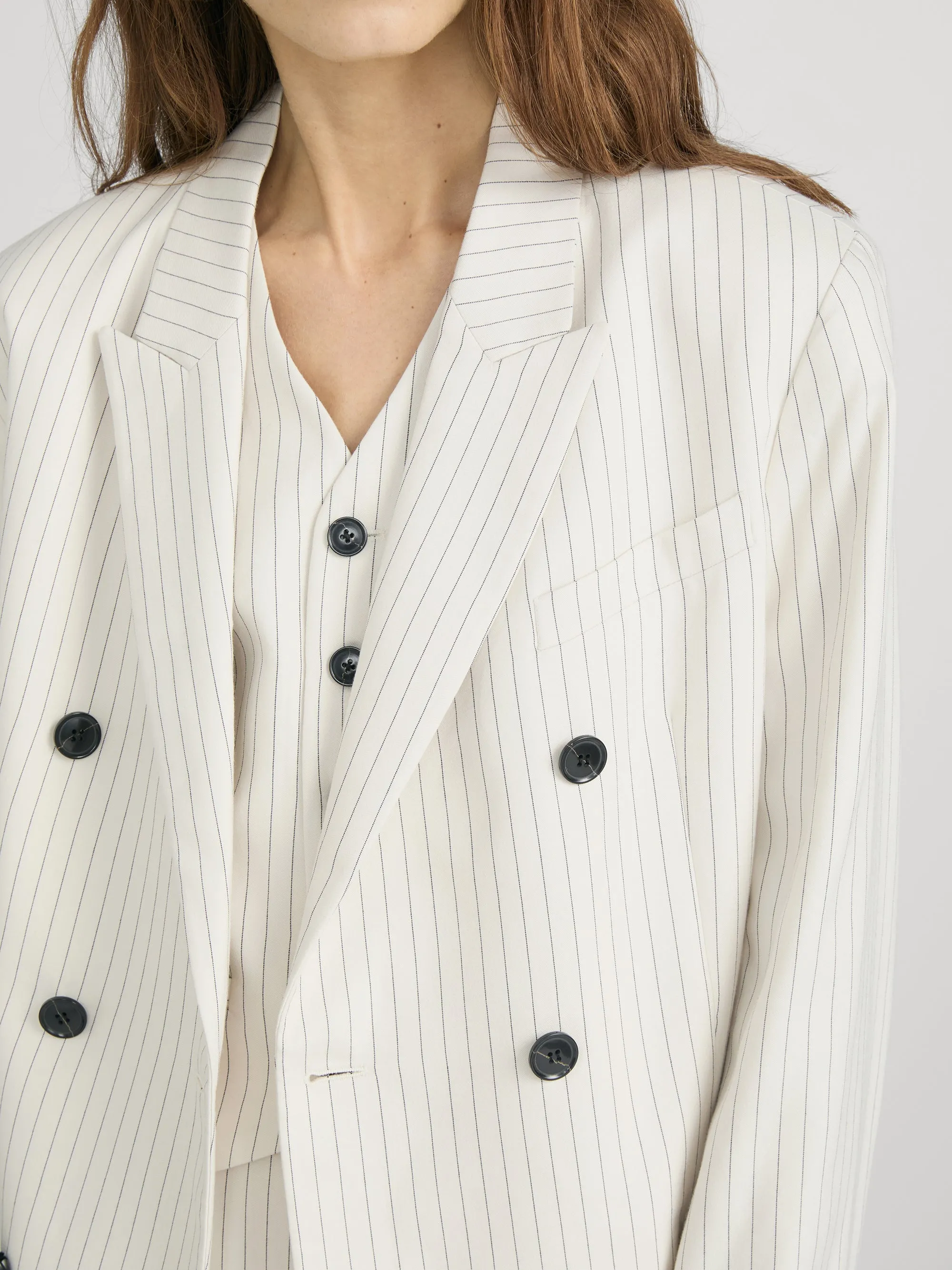 The Pinstripe Avenue Blazer -- Cream Multi sold by Frame Denim product image thumbnail 5