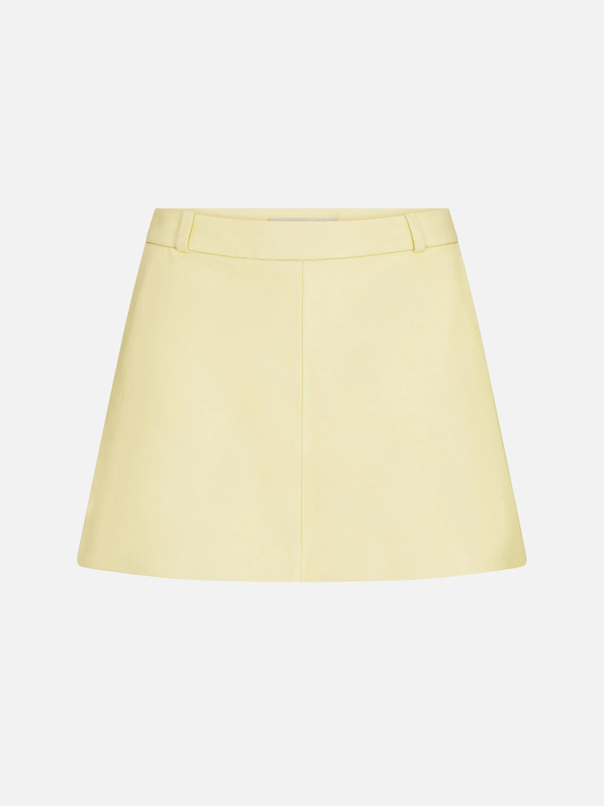 The Leather Mini Skirt -- Lemon sold by Frame Denim