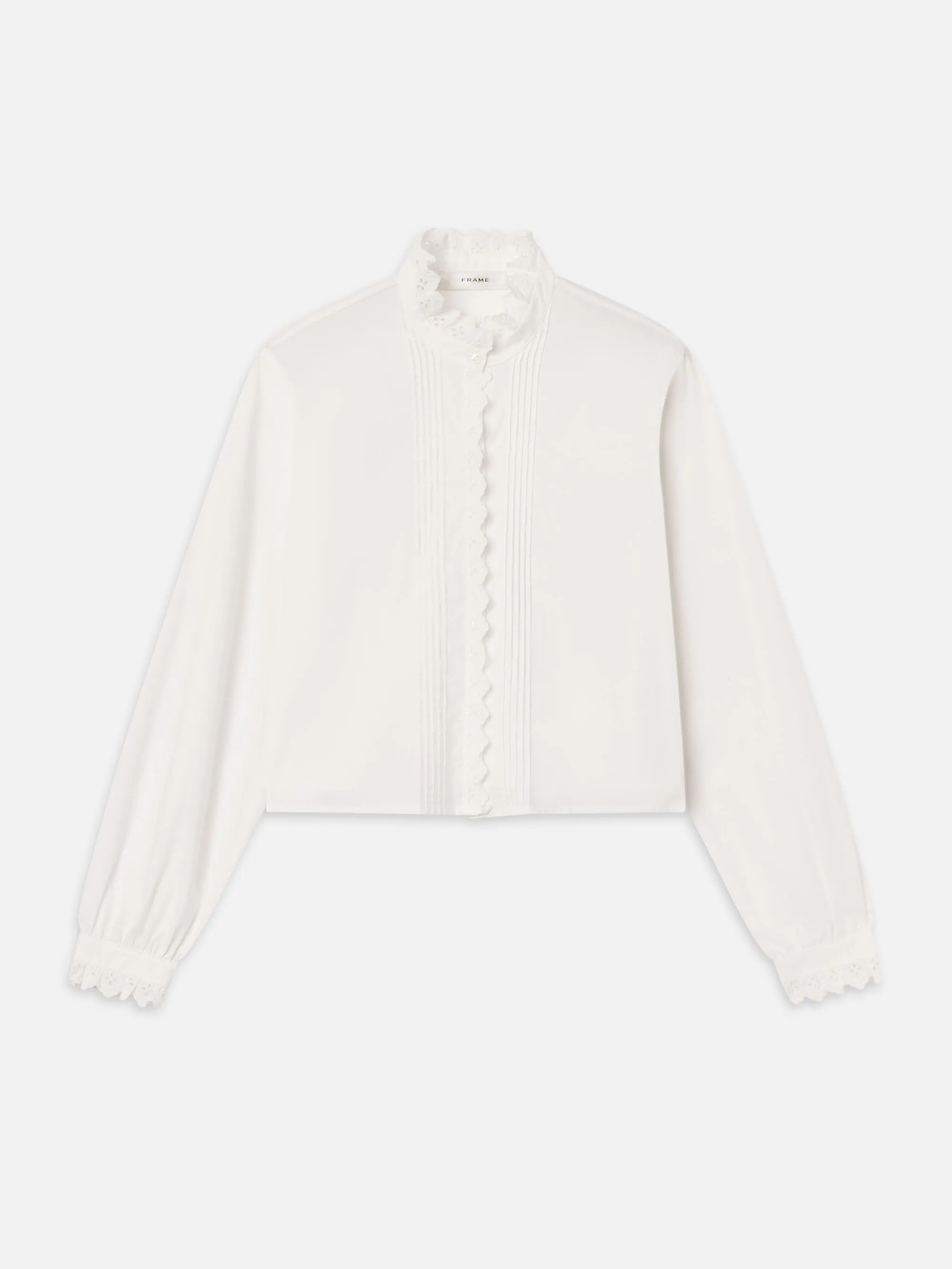 The Keepsake Pintuck Blouse -- White sold by Frame Denim