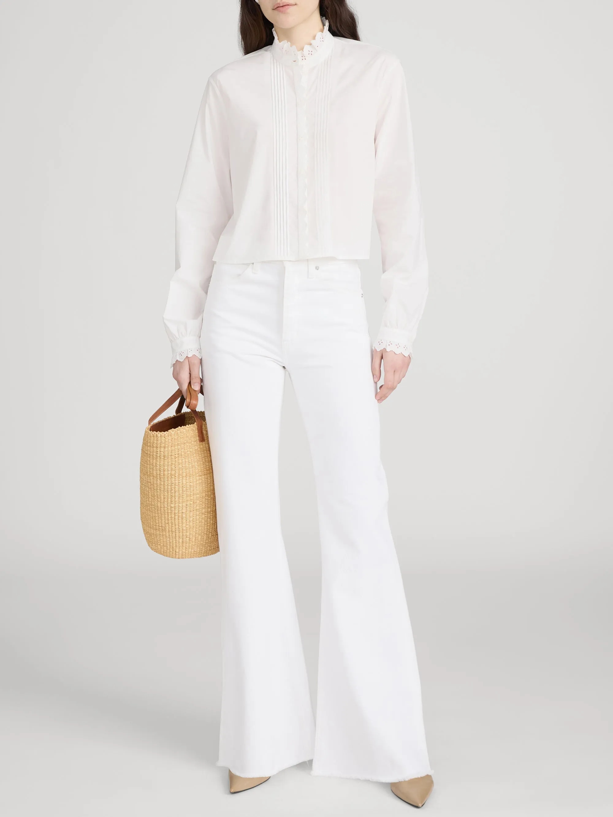 The Keepsake Pintuck Blouse -- White sold by Frame Denim product image thumbnail 2